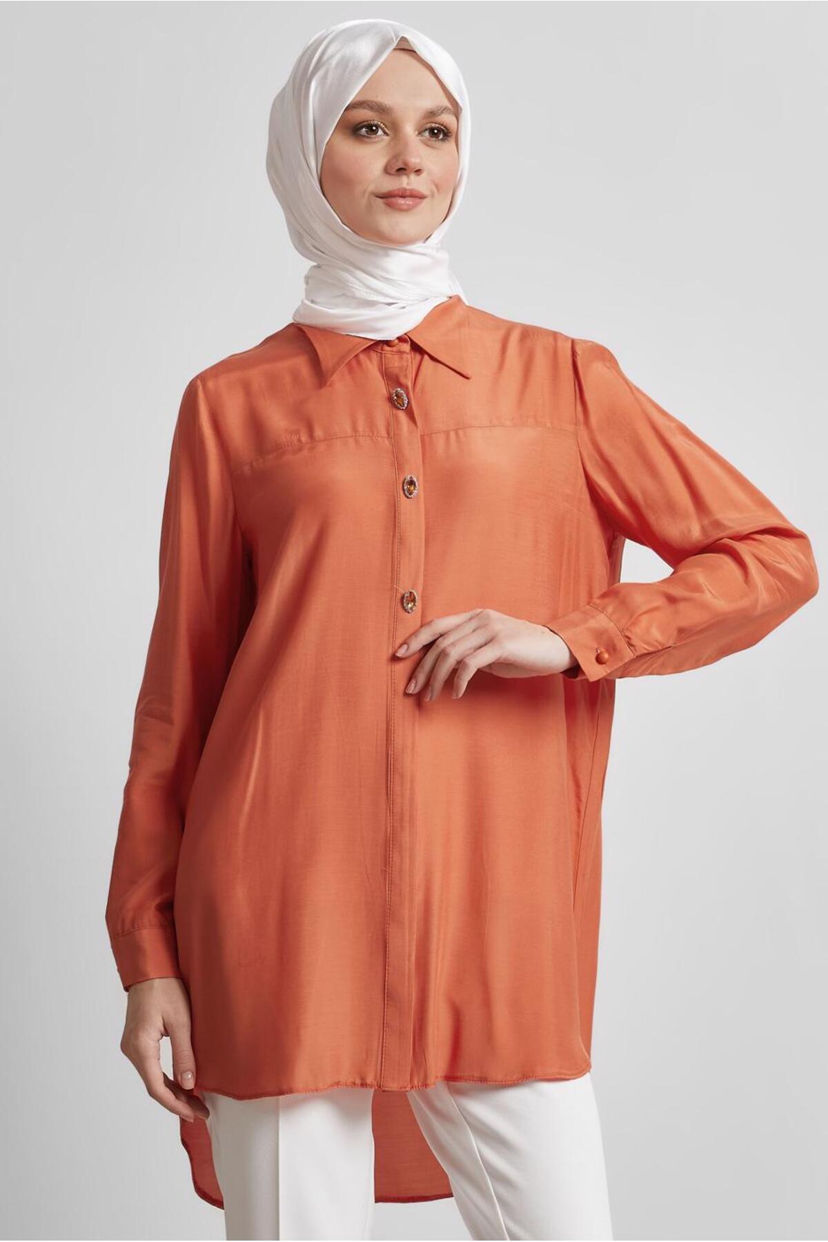 آلوینا پیراهن یقه دار حجاب دار کد ۴۵۴۸۶