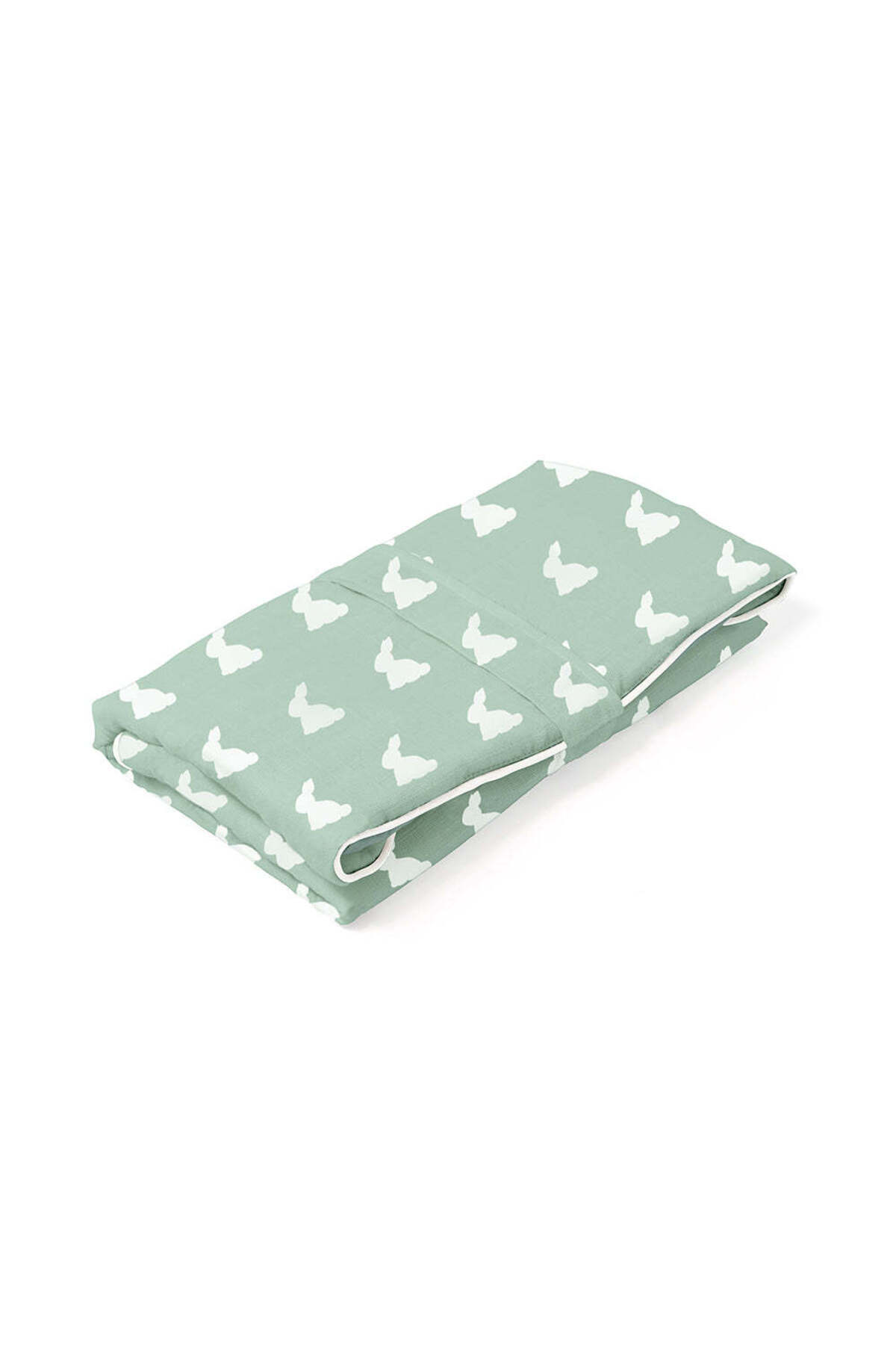 Deux Lapins %100 Pamuk Çantalı Pratik Katlanabilir Alt Değiştirme Matı - Mono Lapin Matcha Green fotoğrafı 5 (önizleme)