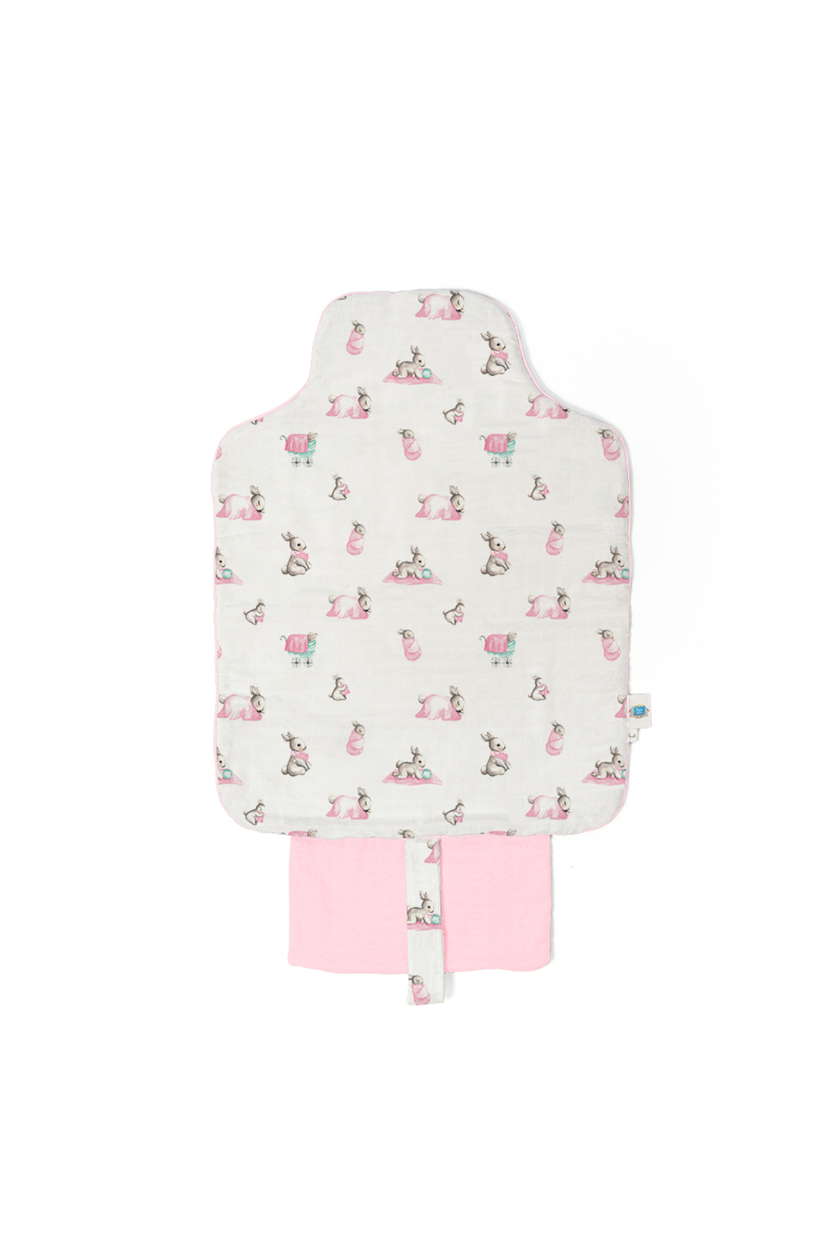 Deux Lapins % 100 Pamuk Çantalı Pratik Katlanabilir Alt Değiştirme Matı - Bébé Lapin Rose fotoğrafı 2 (önizleme)