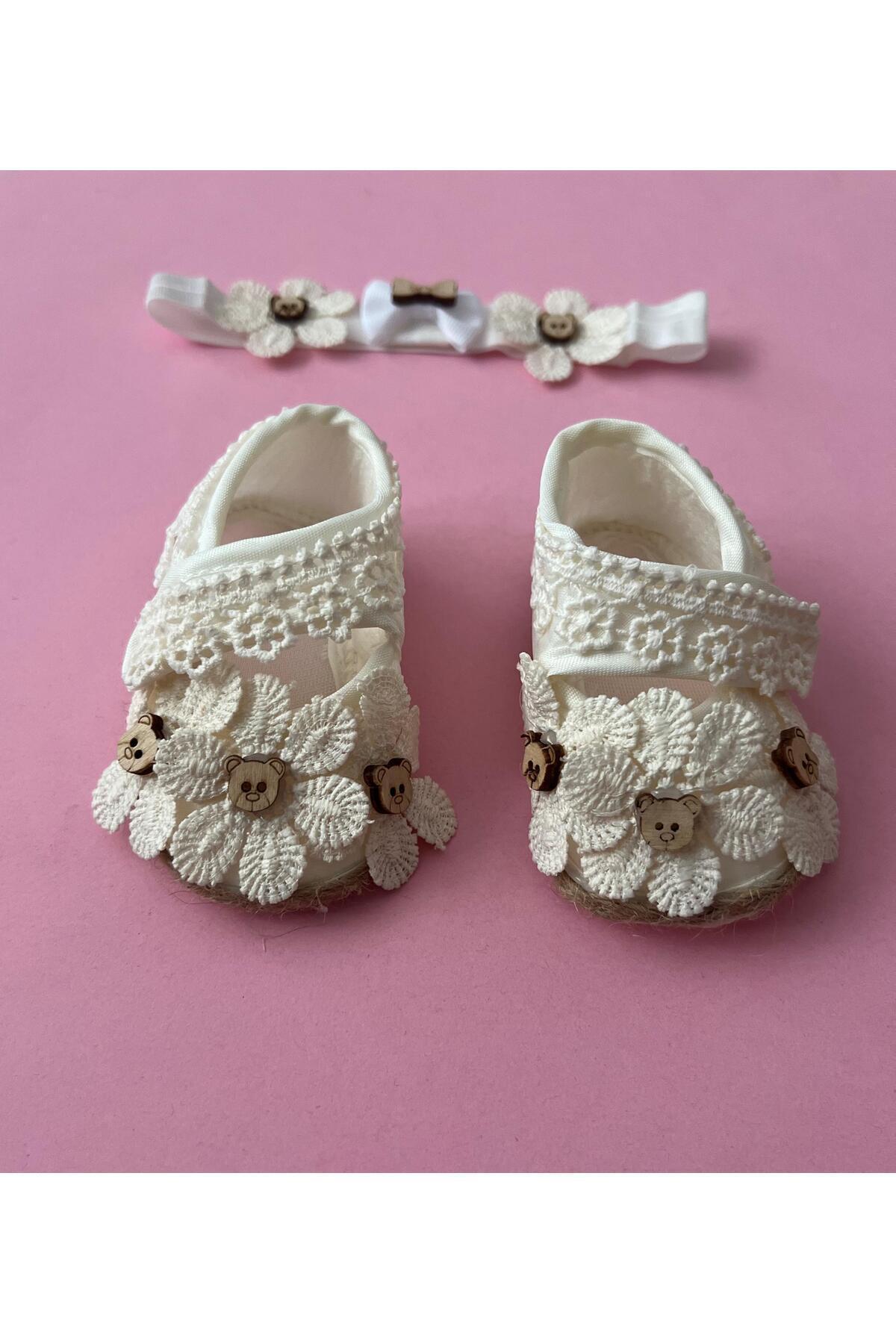 BABY WEAR Dantelli Bebek Patik & Saç Bandı fotoğrafı 4 (önizleme)