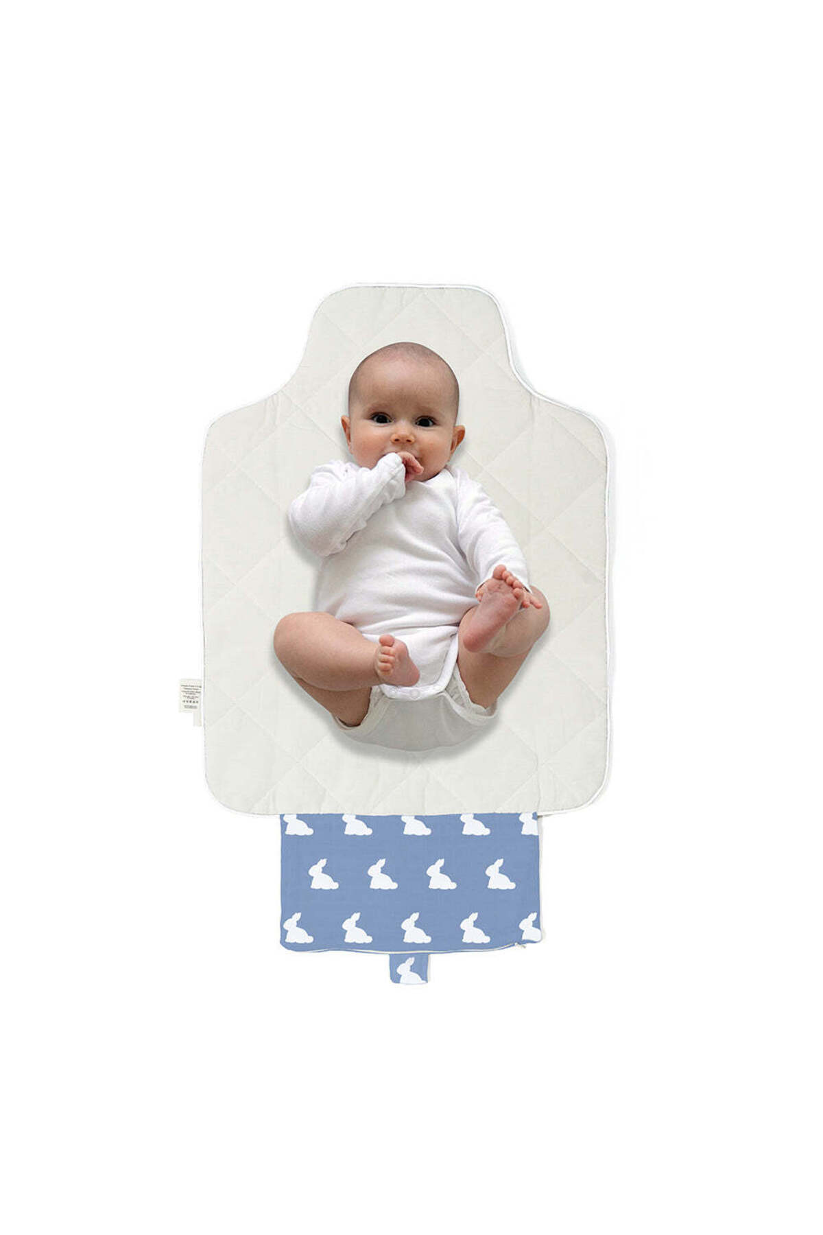 Deux Lapins %100 Pamuk Çantalı Pratik Katlanabilir Alt Değiştirme Matı - Mono Lapin Royal Blue fotoğrafı 3 (önizleme)