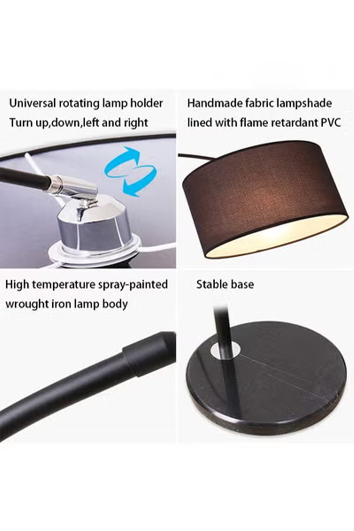 مصباح أرضي LED عمودي بتصميم كلاسيكي منحني