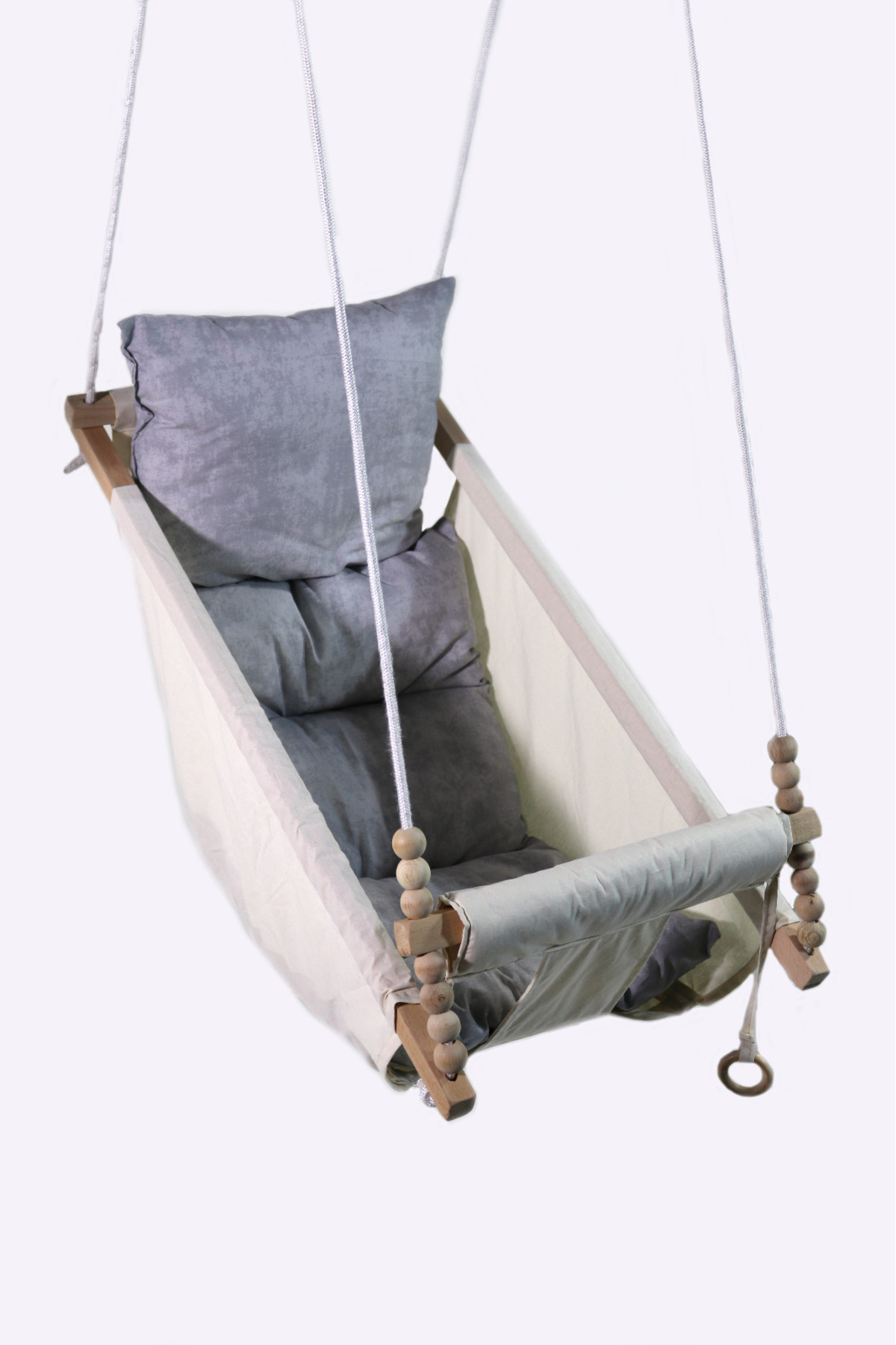 Webburada Misa Shop  Gri Organik Swing Çocuk Salıncak Yatak İpli Tavan Salıncak Hamak fotoğrafı 6 (önizleme)