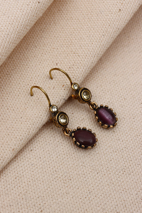 LA PERRY ACCESSORIES MOR TAŞLI SALLANTILI OTANTİK KÜPE