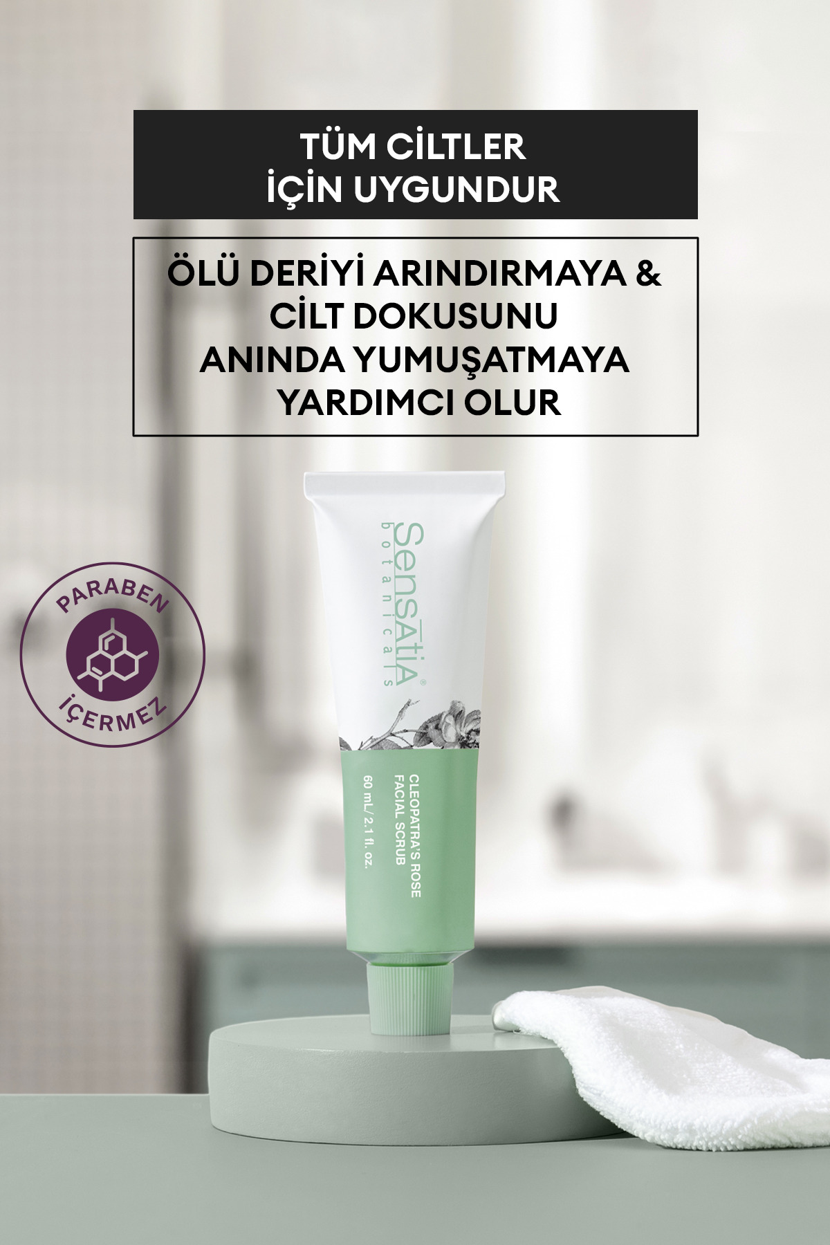 Siyah Nokta Karşıtı Doğal Peeling - Yoğun Nemlendirici Arındırıcı Besleyici 60 ml - Cleopatra's Rose — CRS-0060 — تصویر 5 از 5