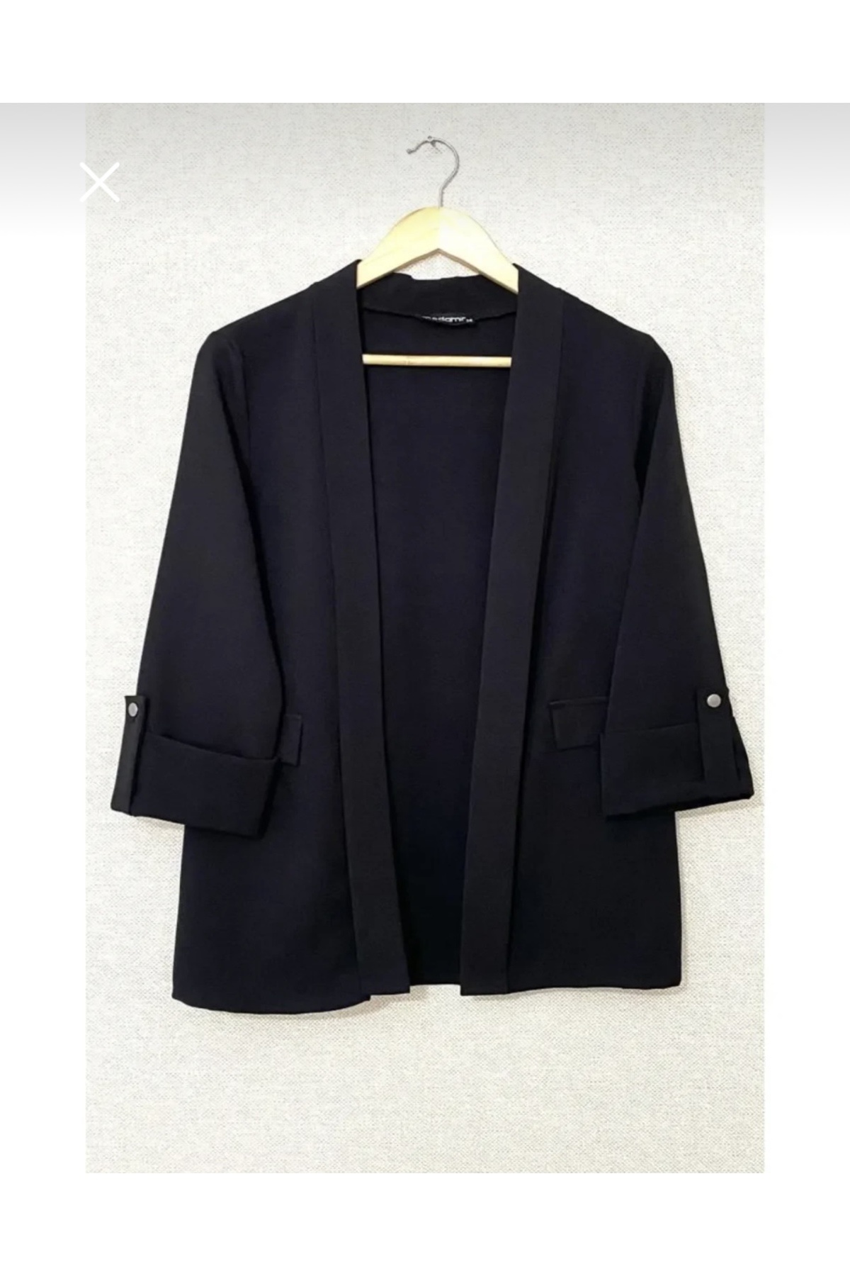 Women's Wear Out Striped Black Jacket