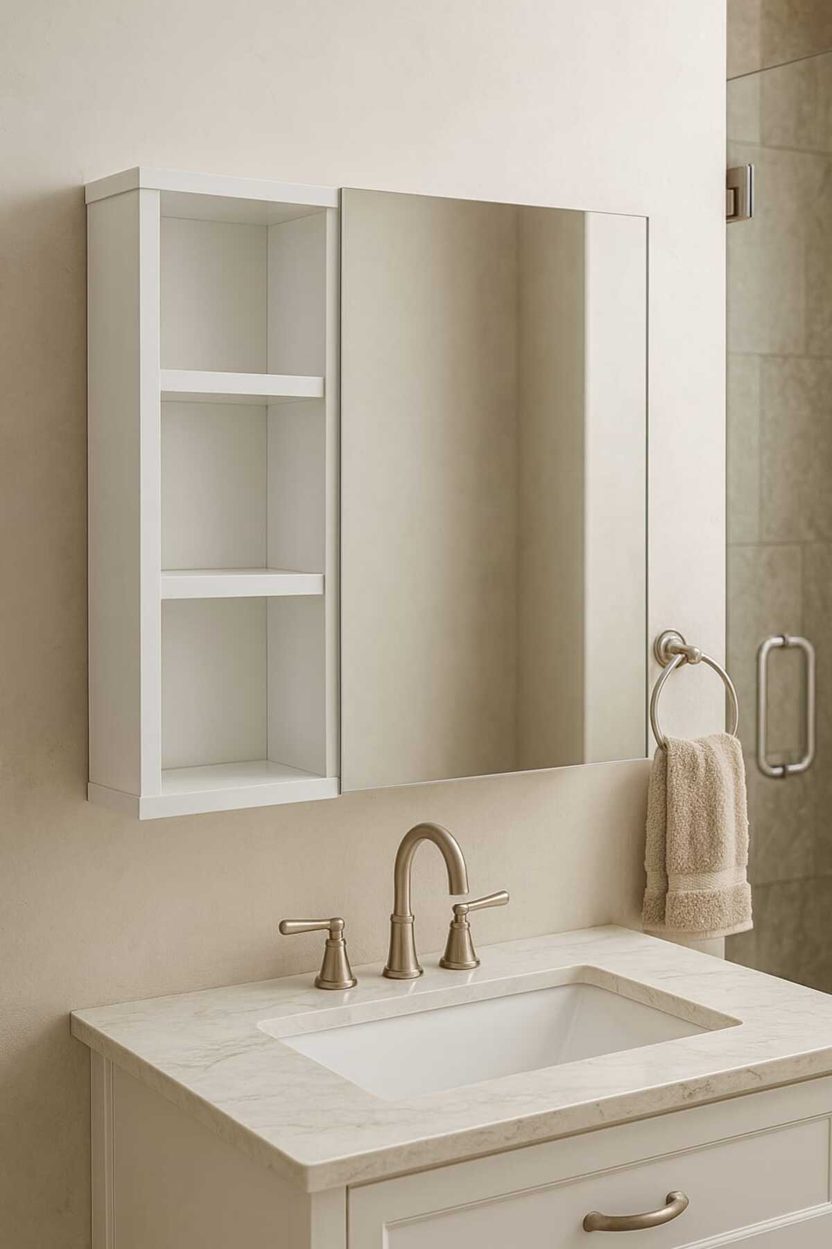 alfafe home Banyo-Lavabo Aynalı Çok Amaçlı Dolap