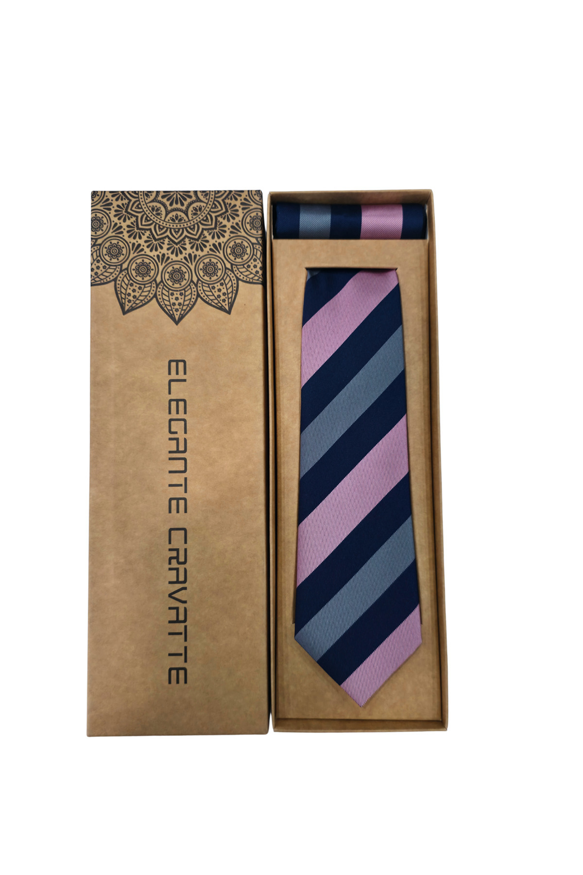 Elegante Cravatte Klasik Çizgili 3 Renk Kravat - Özel Kutulu