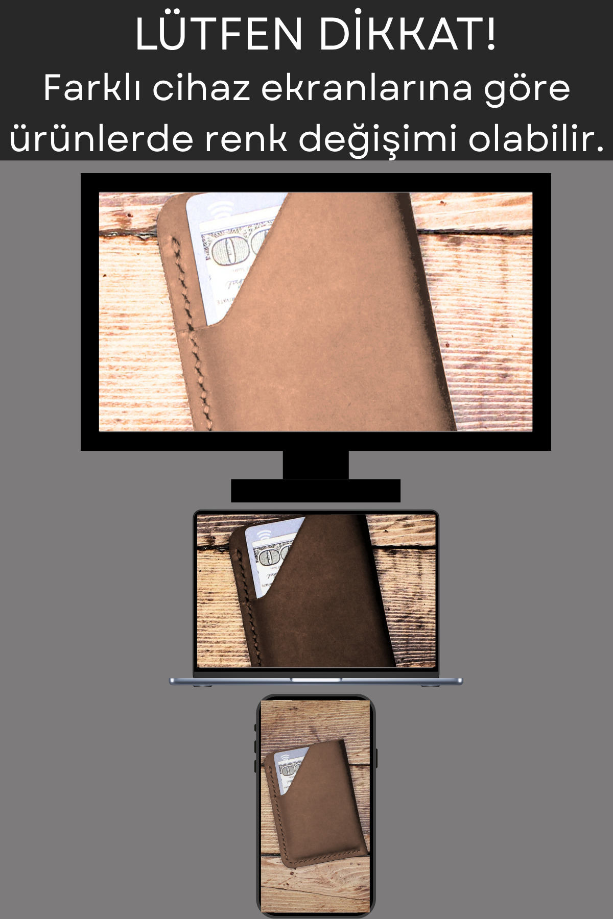 luvo  %100 Gerçek Deri Cüzdan | 3 Bölmeli 9 Kart Kapasiteli Minimal Cüzdan Hakiki Deri Kompakt Tasarım - Görsel 4