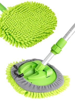 AutoFresh Araç Temizleme Mop Saplı Mikrofiber Yıkama ve Toz Alma Aparatı Isla...