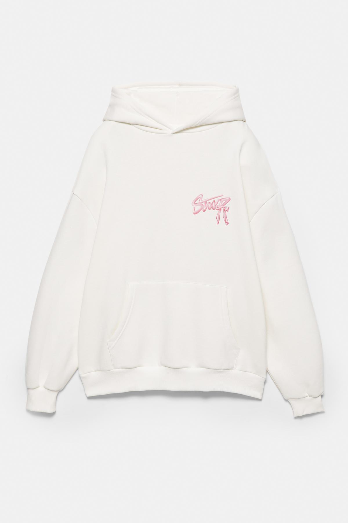 Pull & Bear  Fiyonk grafikli kapüşonlu sweatshirt - Görsel 6