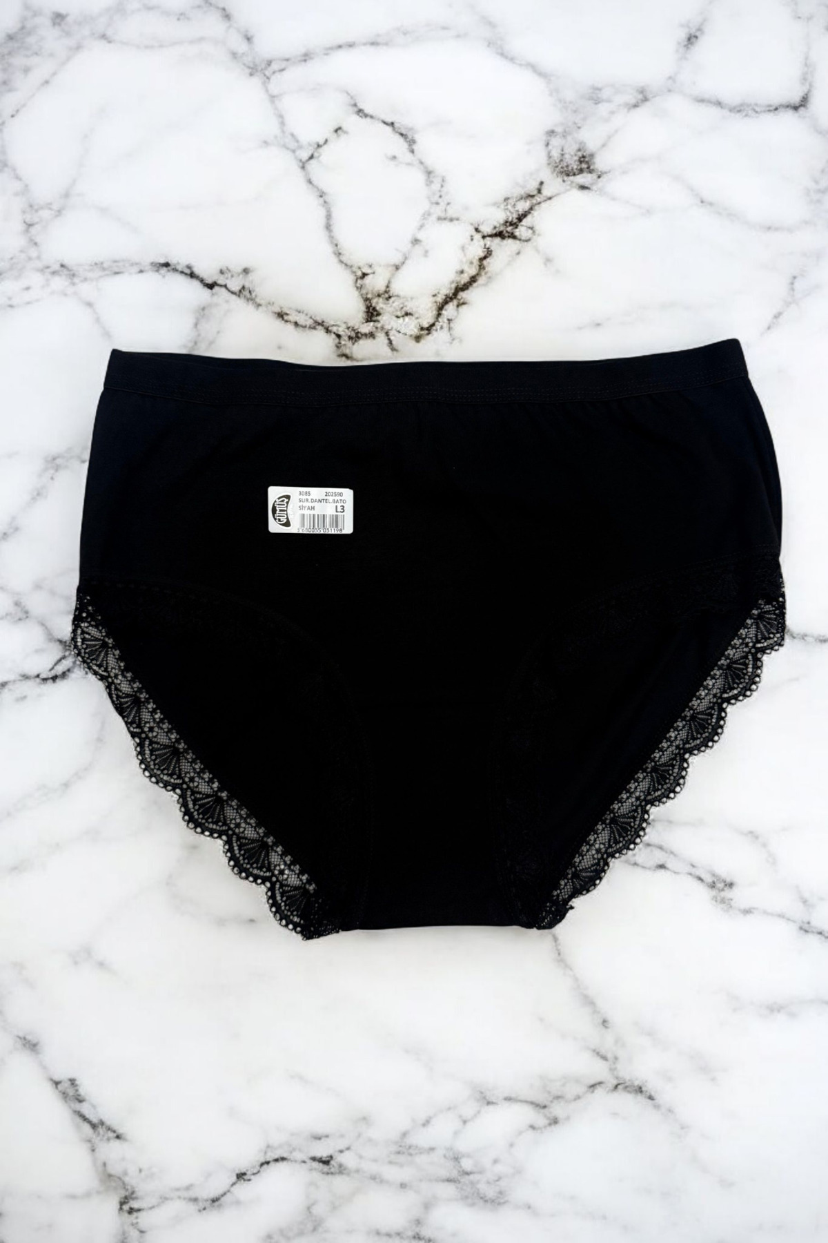 GÜMÜŞ Kadın Dantel Detaylı Battal beden Kilot 2'li