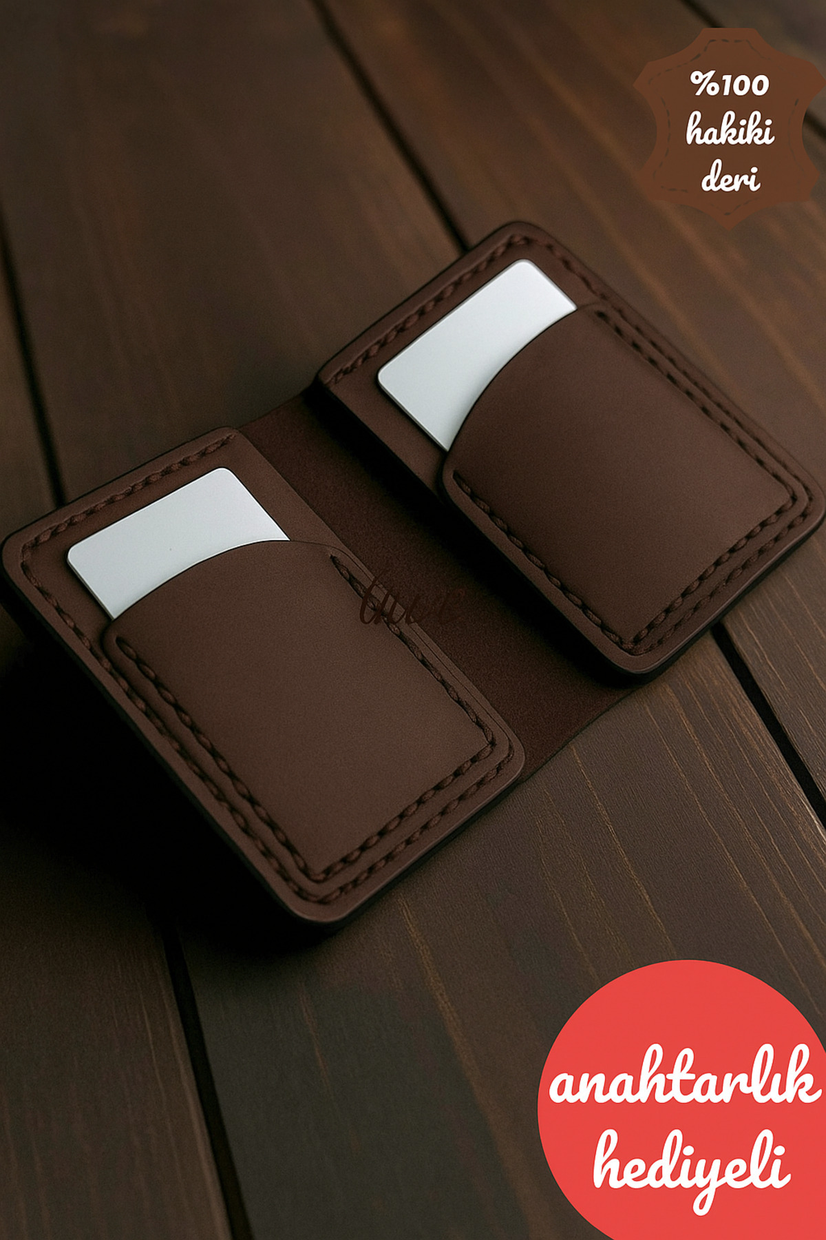luvo Gerçek Deri El Yapımı Hakiki Deri Kartlık İtalyan Dikiş Premium Hakiki Deri KARTLIK