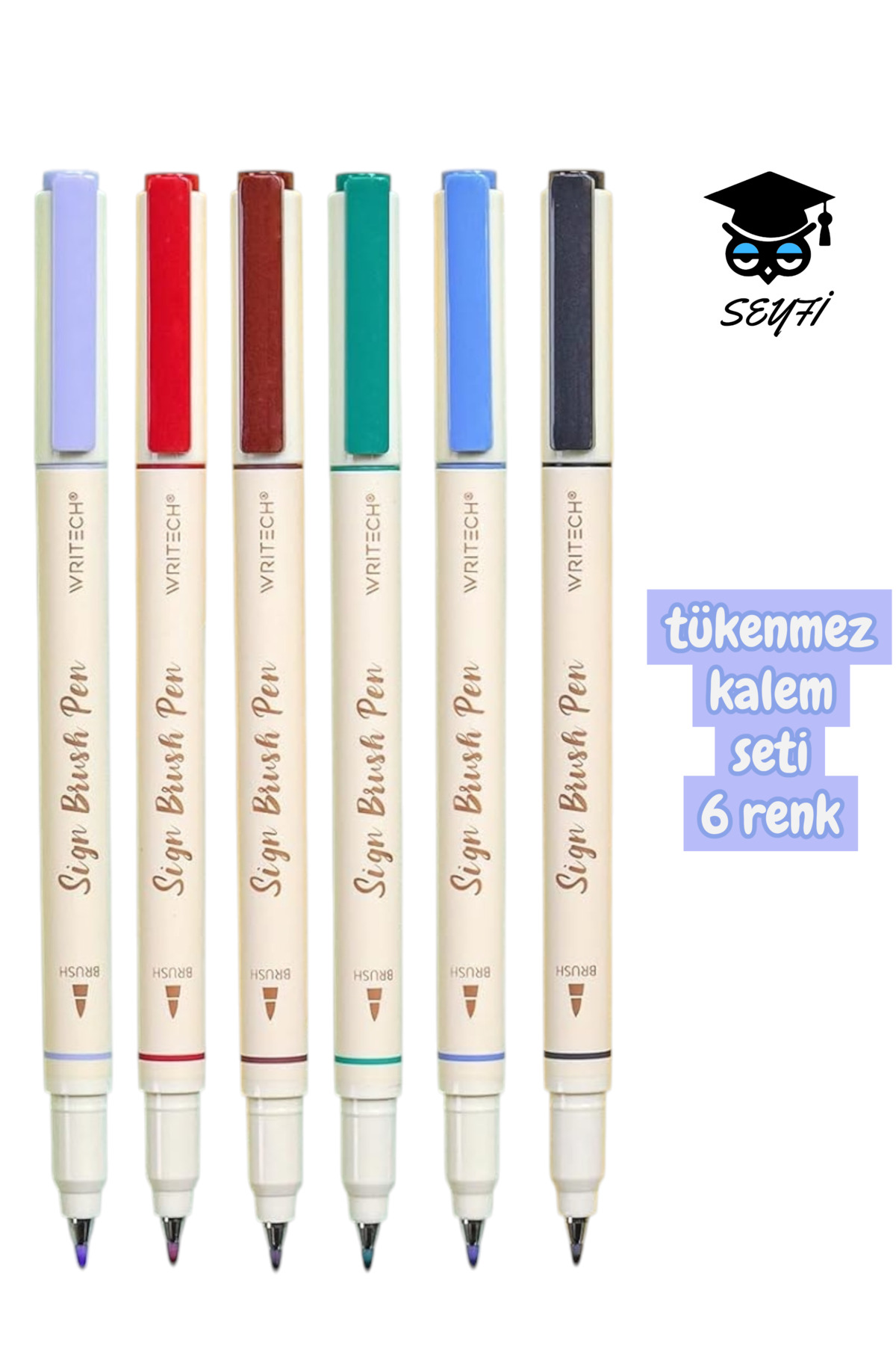 Writech 6 lı tükenmez kalem seti sign brush pen set - Fiyatı