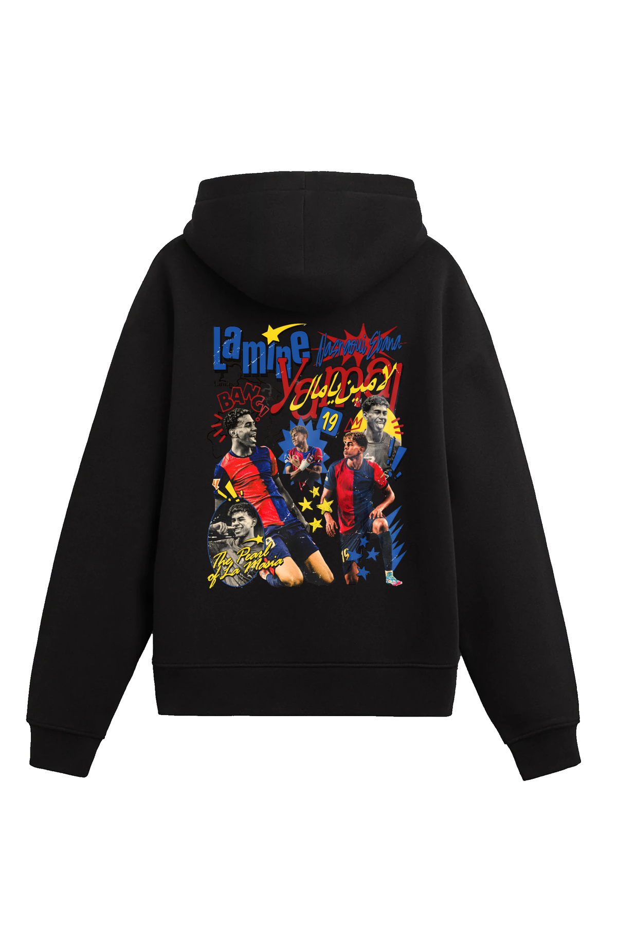 Edizen Lamine Yamal Hoodie Unisex Oversize %100 Pamuk Siyah