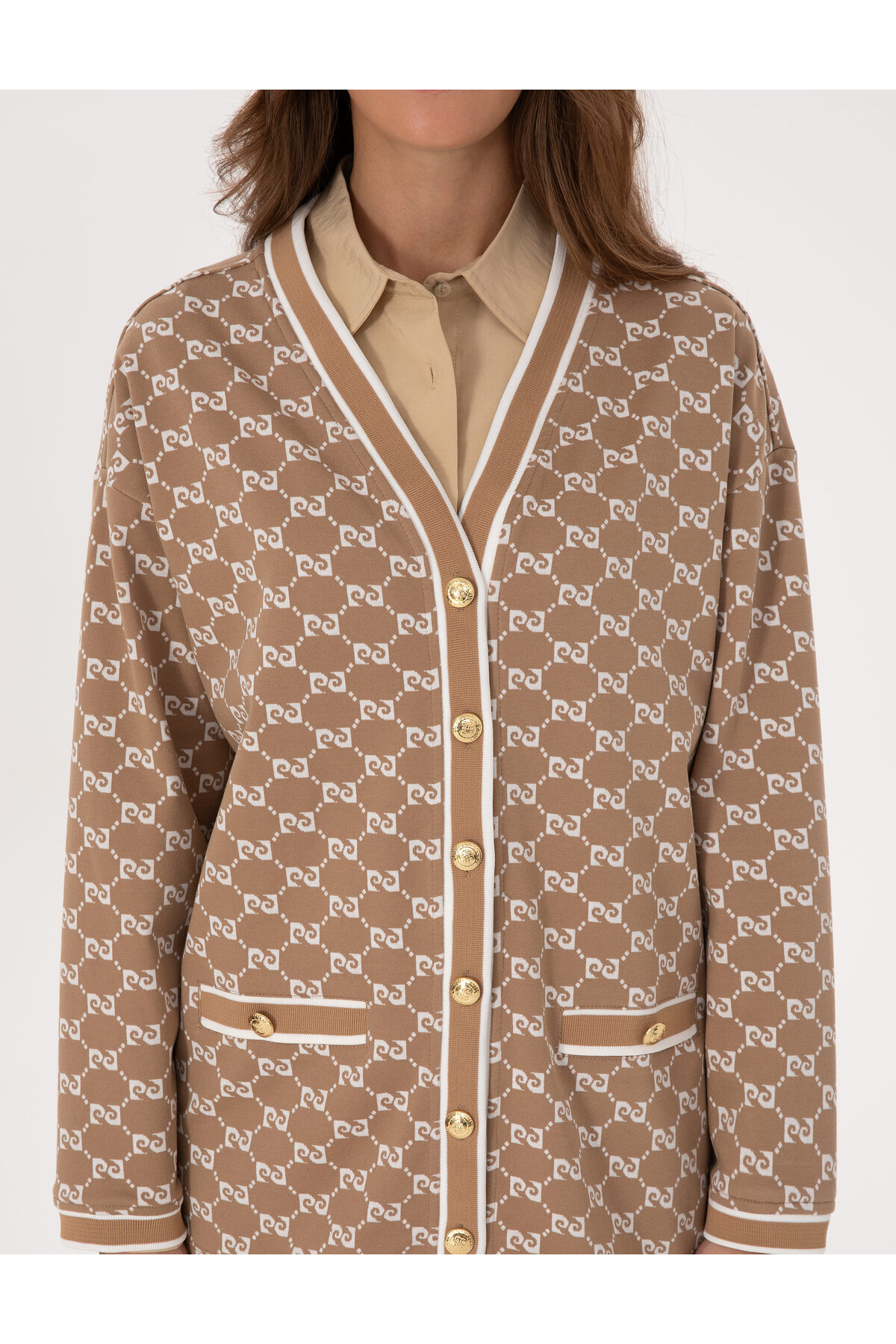 Pierre Cardin  Bej Comfort Fit Örme Hırka 50309128-VR011 - Görsel 6