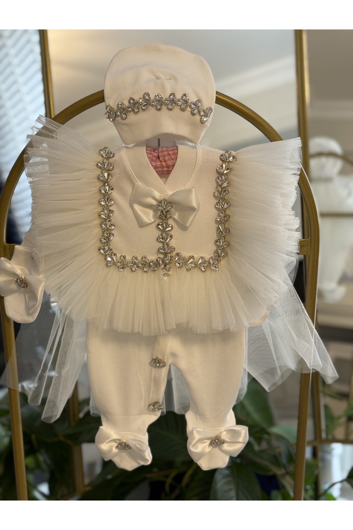 By Serpil Şener %100 Pamuklu Hastane Çıkışı Tulum Takımı- Bebek Tulum takım- Mevlüt kıyafeti fotoğrafı 2 (önizleme)