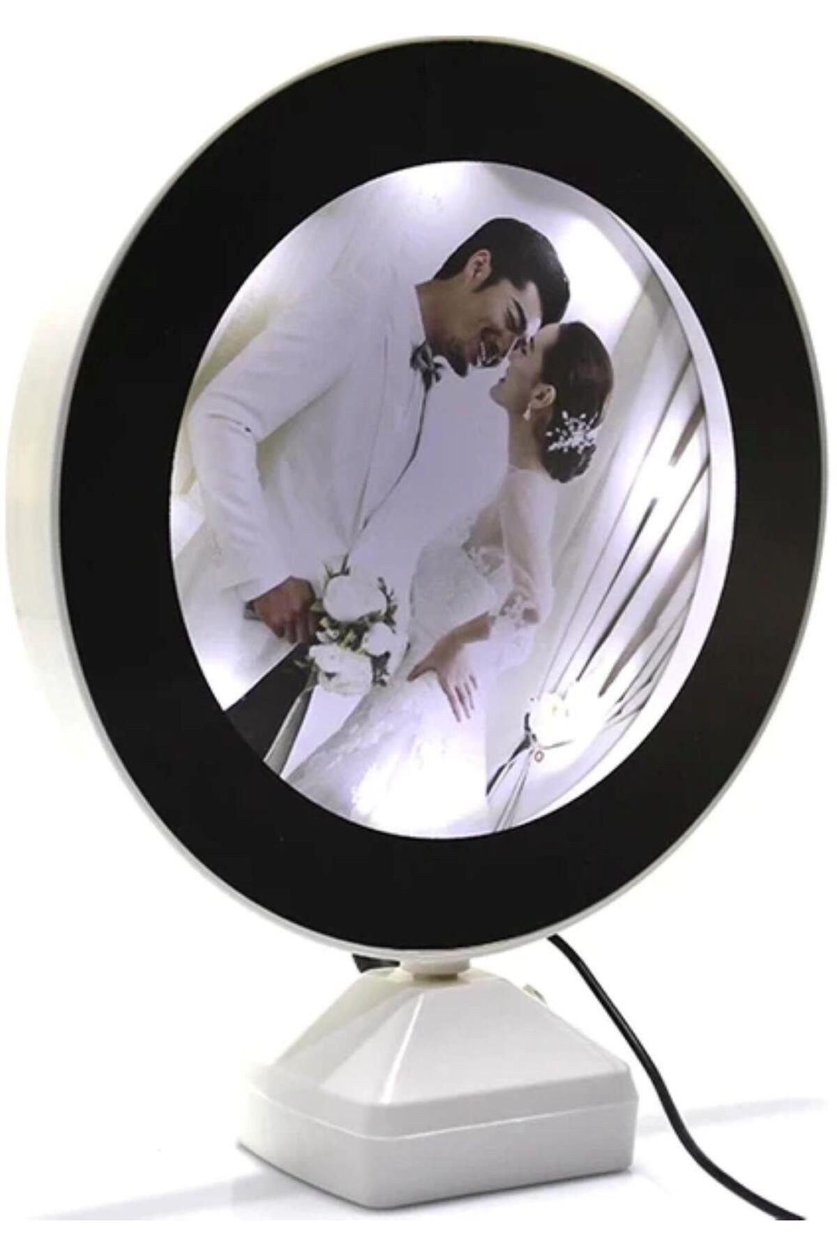 bilger Led Işıklı Fotoğraflı oval Sihirli Ayna