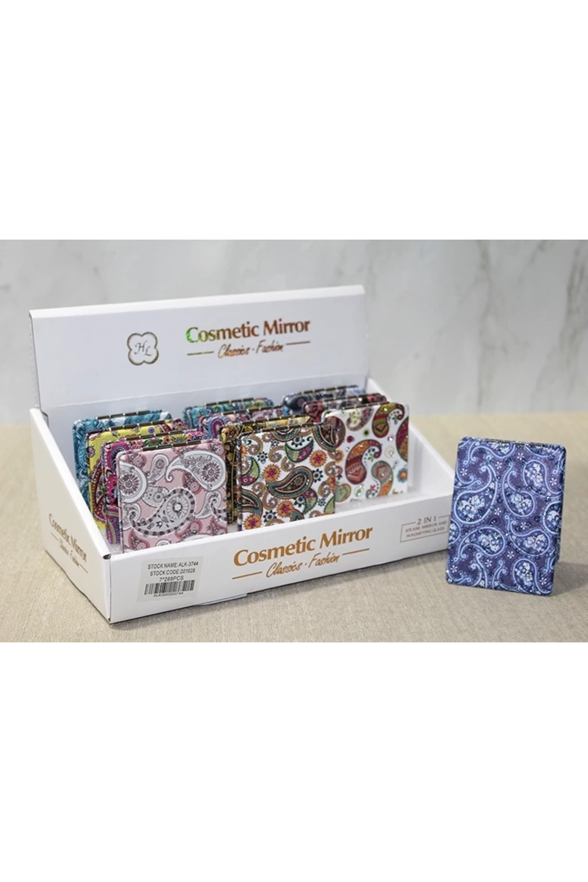 CT STONES Taşlı El Aynası Dikdörtgen İnce Alk3744