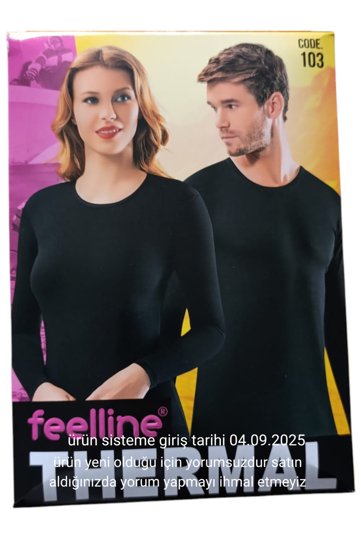 Hızlı Çeyiz Kadın / Erkek Darlamayan Pamuklu Siyah Termal Üst