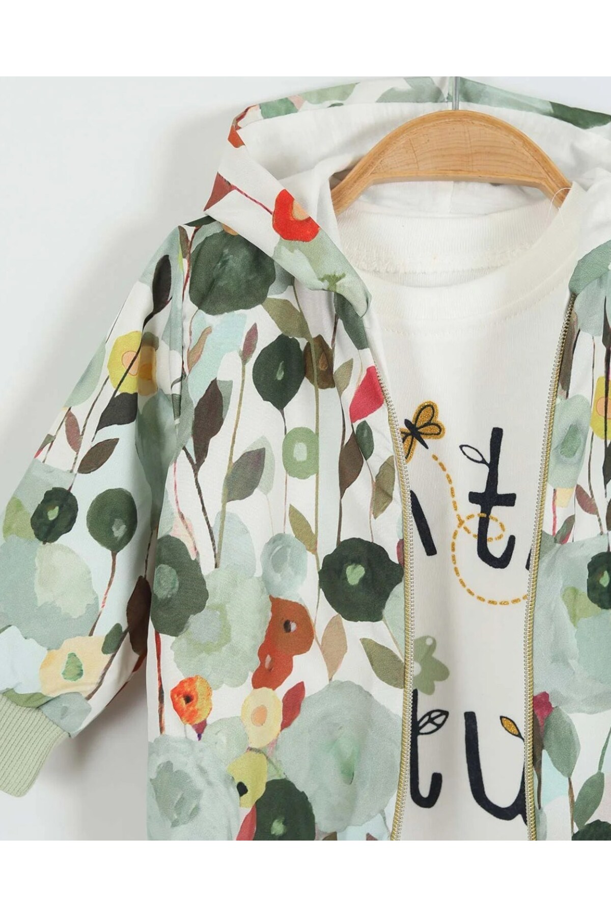 Ege Bebek Kız Bebek Yağmurluklu Kapüşonlu, 3 Parça Mevsimlik Alt Üst Takım l 3-6-9-12-18 Ay fotoğrafı 3 (önizleme)