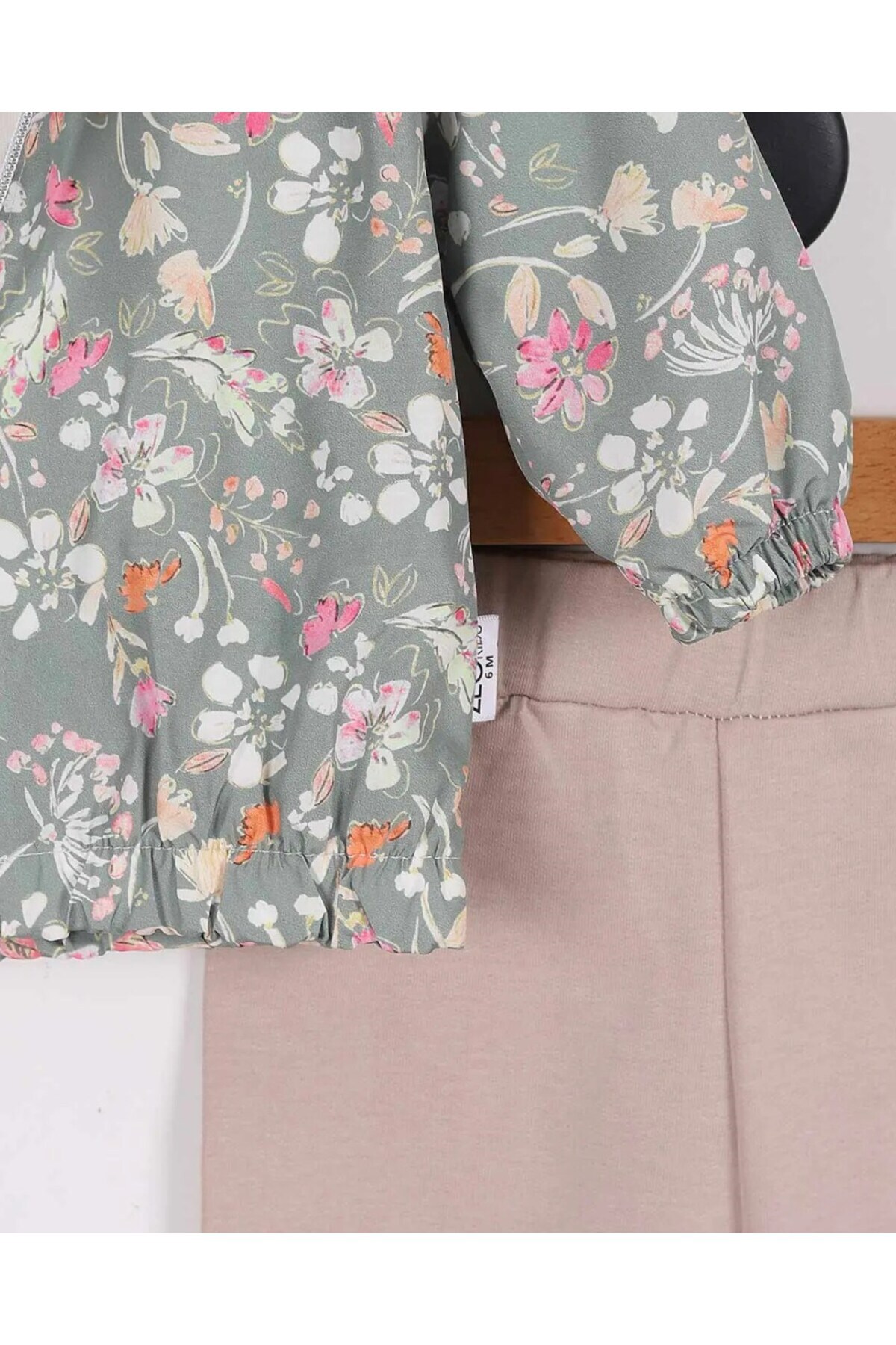 voyyo kids baby Kız Bebek Yağmurluklu Kapüşonlu, 3 Parça Mevsimlik Alt Üst Takım l 3-6-9-12-18 Ay fotoğrafı 6 (önizleme)