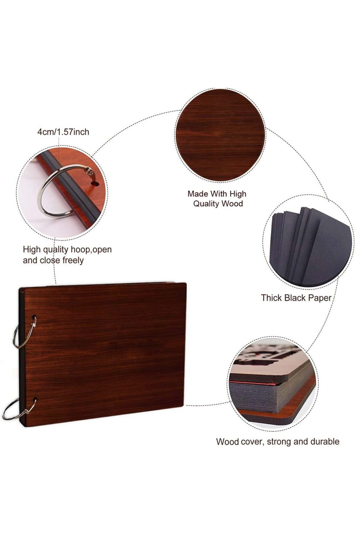 Wolawood Ahşap Baby Love Fotoğraf Albümü Özel Tasarım, Doğal Kapaklı, Bebek Anı Defteri, Hatıra Hediye Albüm fotoğrafı 4 (önizleme)