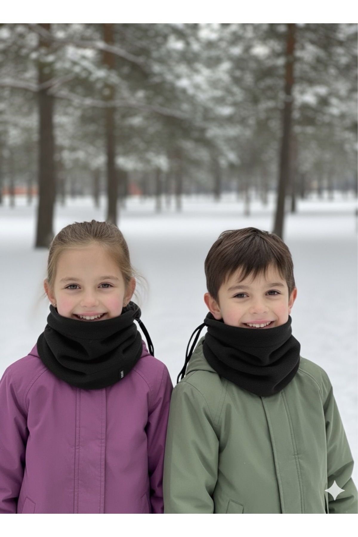 Katmirra Kız & Erkek Çocuk Termal Kışlık Polar Boyunluk Bere
