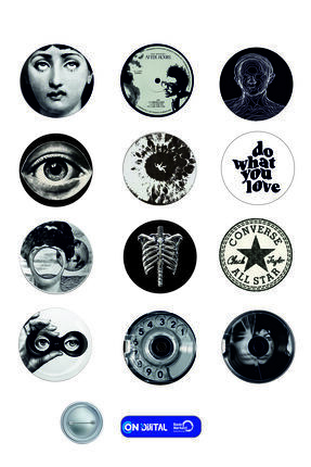 ON DİJİTAL BASKI MERKEZİ Grinin Tonları 12 Adet Rozet