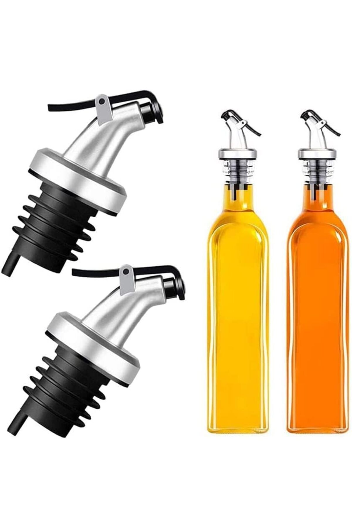 4 Pcs Lubricant Bottle Tip Stopper Silicone Oil Apparatus Kitchen Accessory with 4-Piece Lubricant Caps