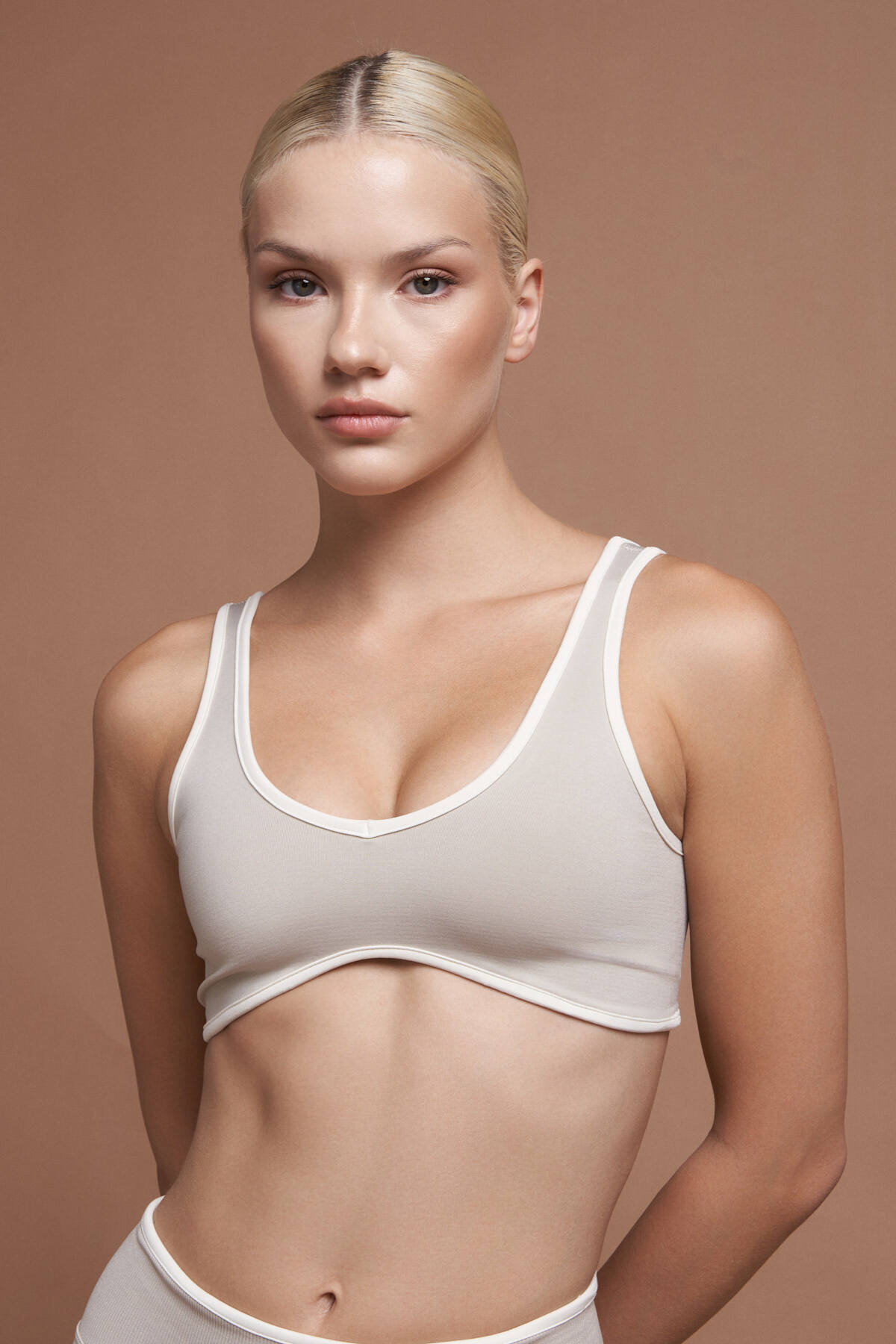 SESEH Sierra Gri Çift Renk Seamless Scrunch Toparlayıcı Spor Tayt görsel 6