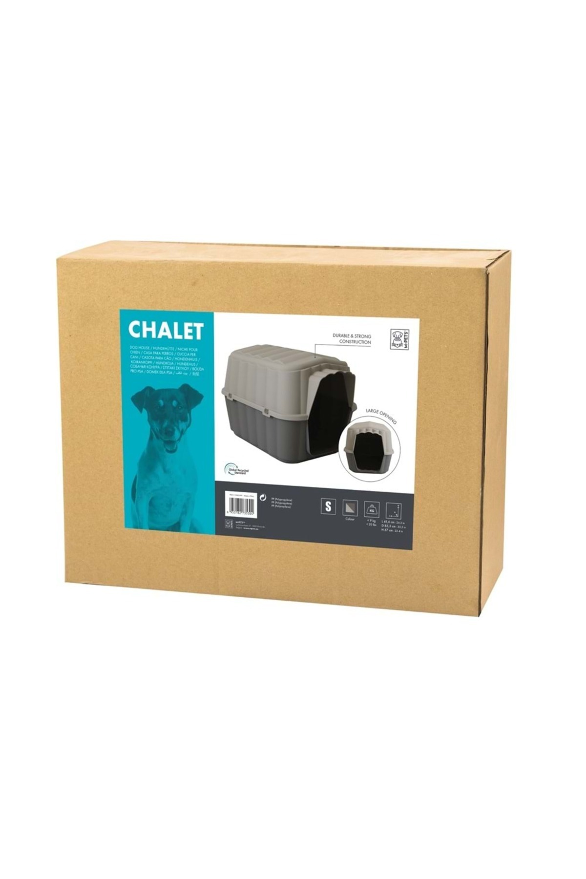 AboutThePerfect Küçük Köpek Kulübesi Gri 61x85x57cm, Dayanıklı ve Konforlu