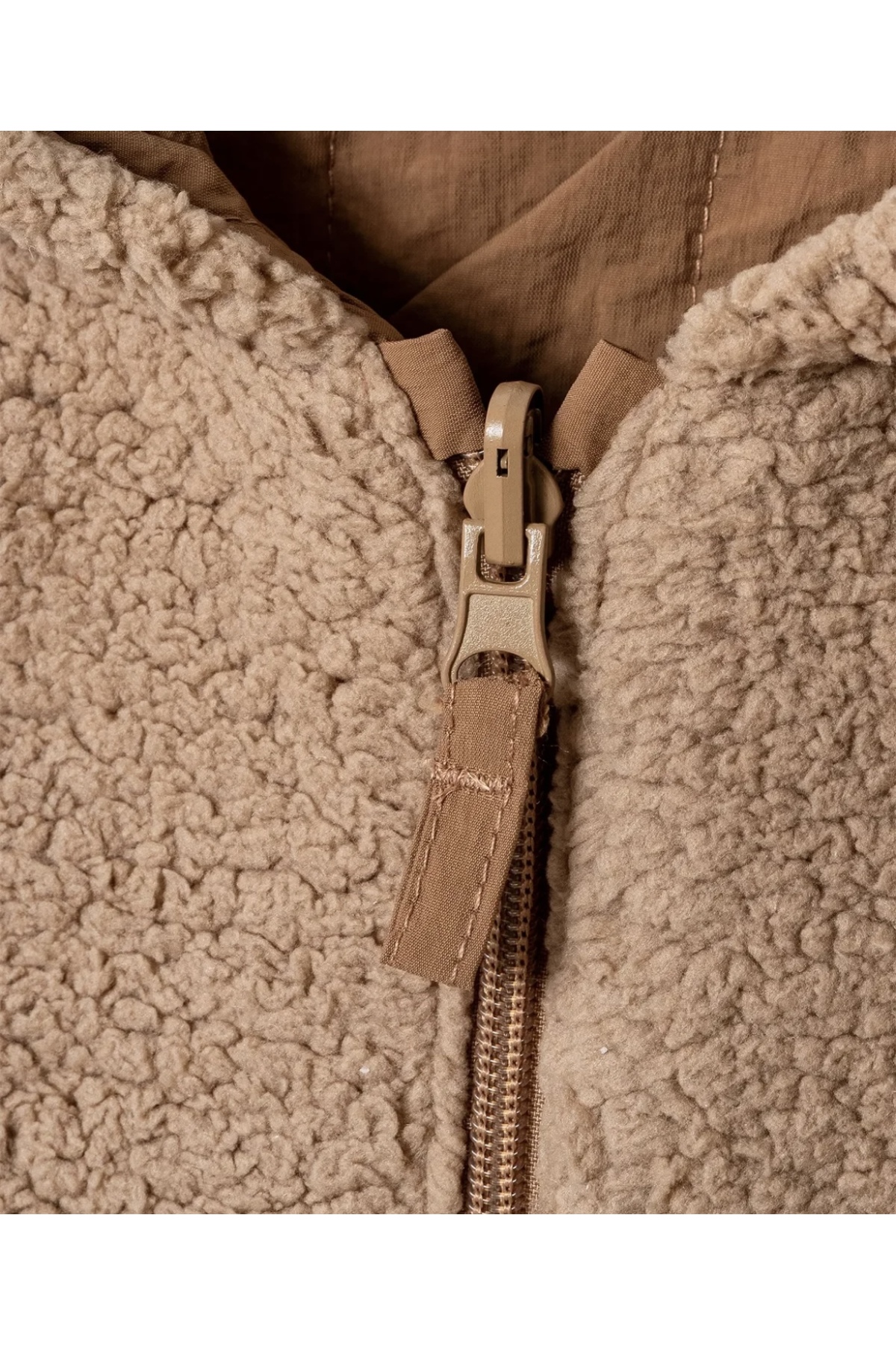 Verscon Bej Çift Taraflı Kapüşonlu Peluş Çocuk Montu –Sıcak Tutan Kışlık Mont 9Ay-4Yaş fotoğrafı 4 (önizleme)