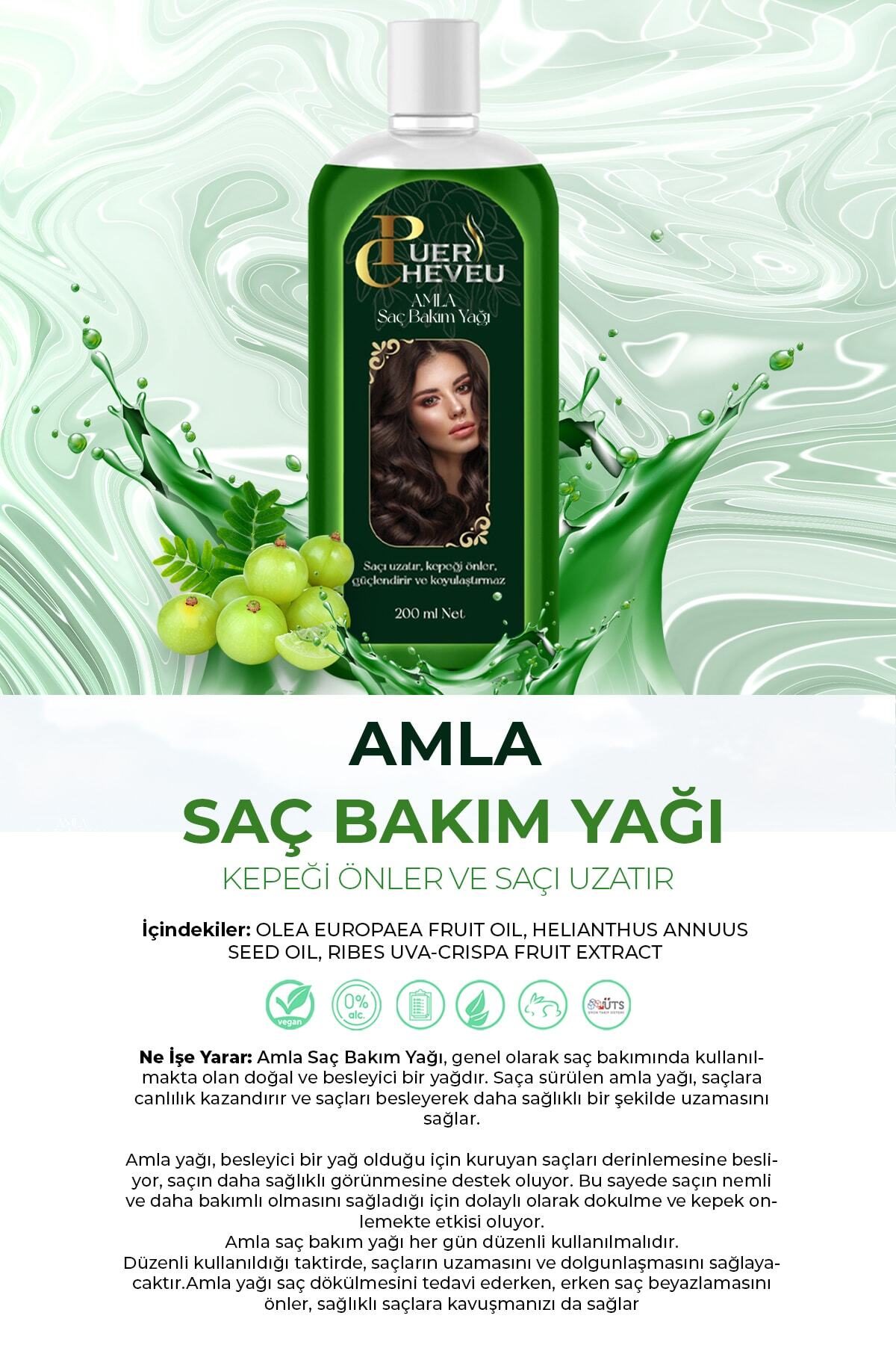 Amla Saç Bakım Yağı 200 Ml — Puer200mlsacyagi — تصویر 4 از 4