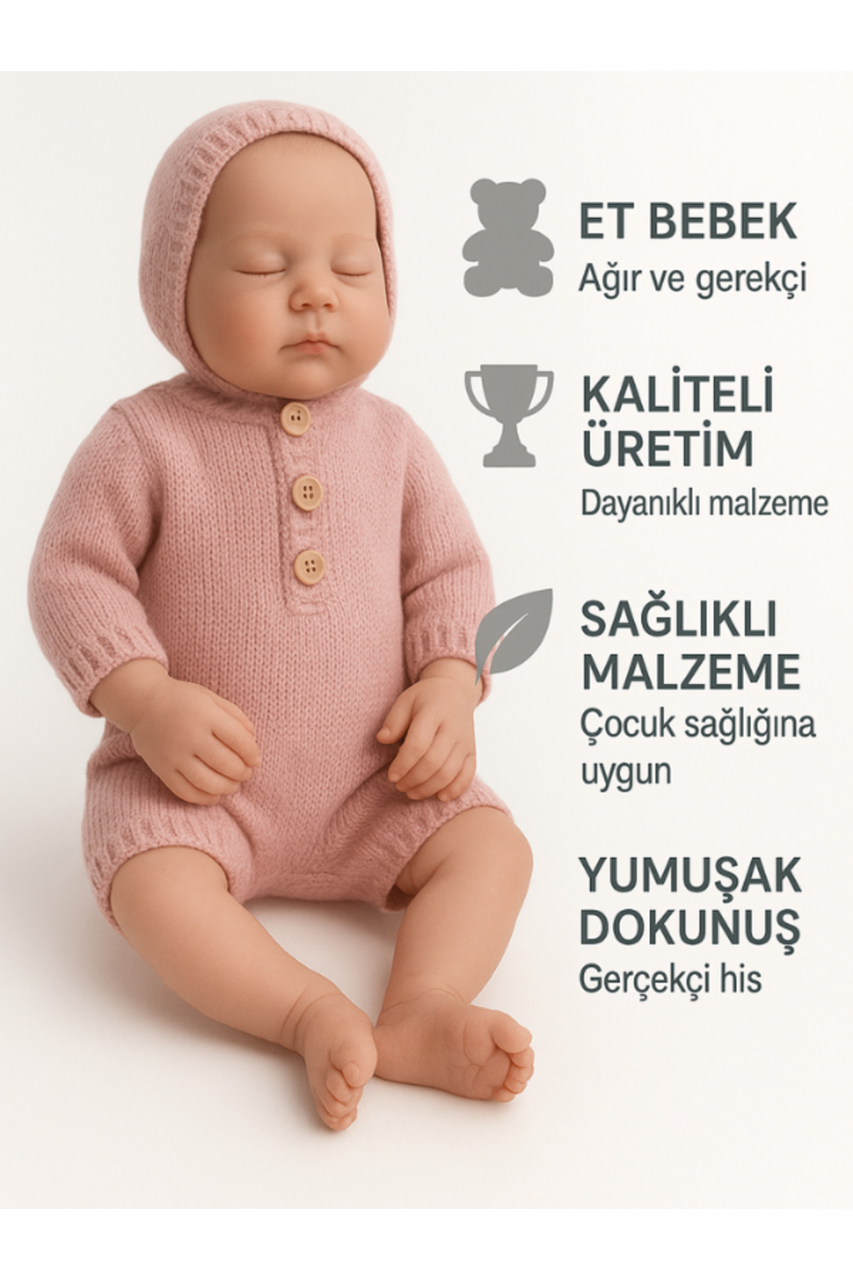 43 Cm Kutulu Aksesuarlı Gercekçi Oyuncak Bebek