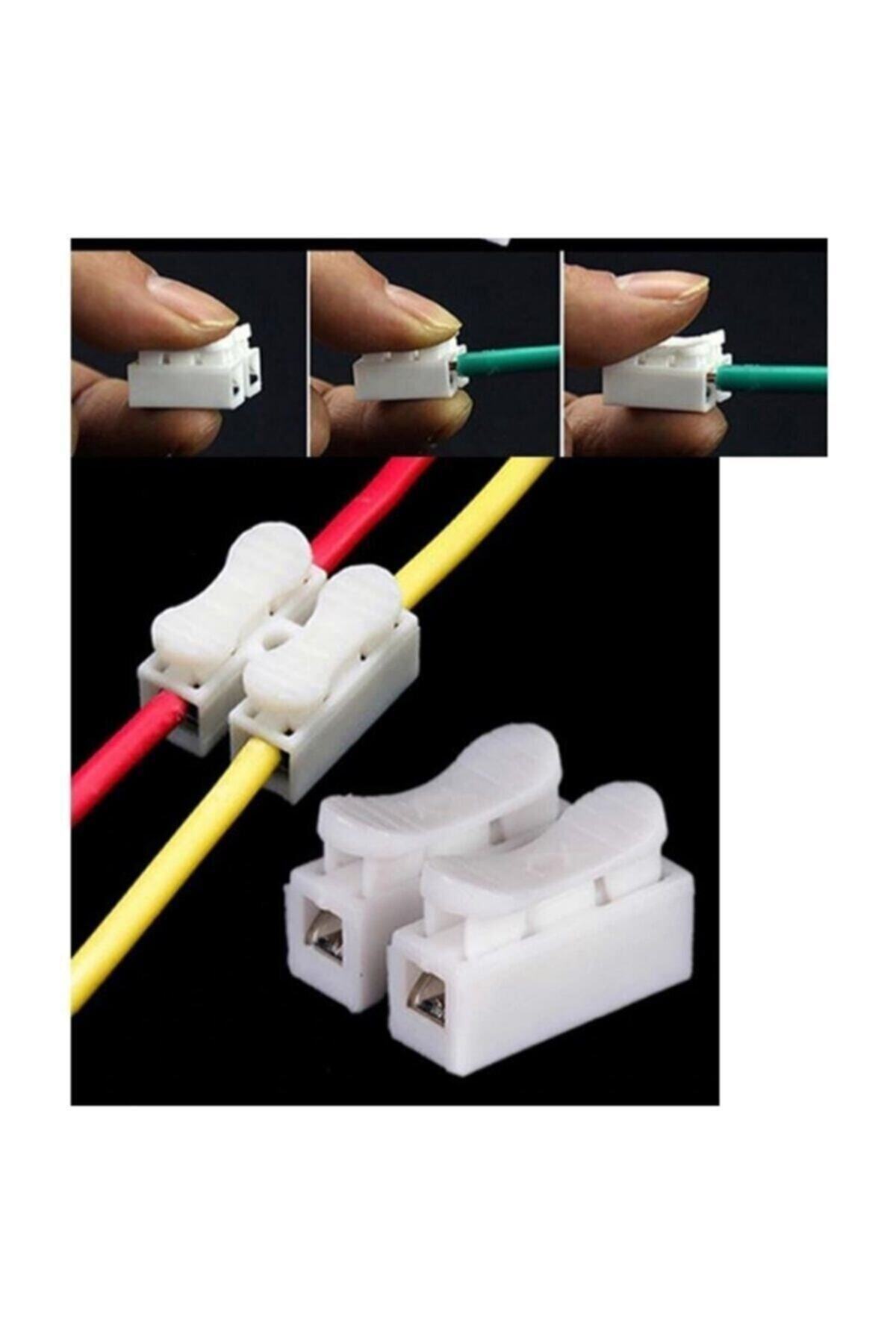 GenelTedarik Mandallı Vidasız Sıra Buat Kablo Klemens Basmalı Tip 2 li 2 pin 25'li Paket