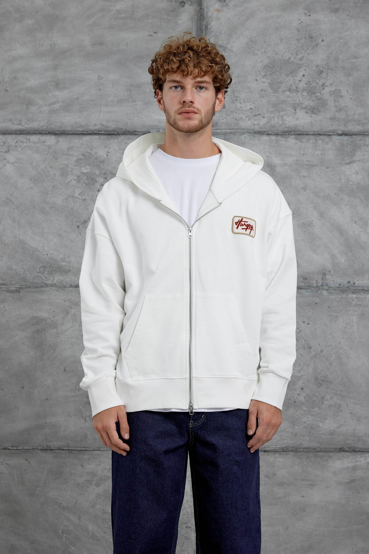 NOMARC Erkek Sweatshirt Nmrc Oversıze Üstü Lila Oversize Fermuarlı