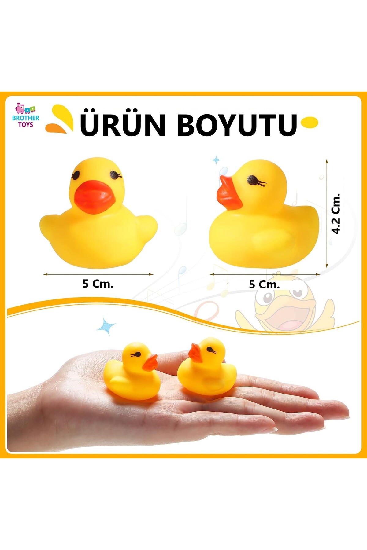 Brother Toys 3 Adet Ses Çıkaran Vinil Ördek Banyo Oyuncağı Sevimli Ördekler 5 Cm. fotoğrafı 3 (önizleme)