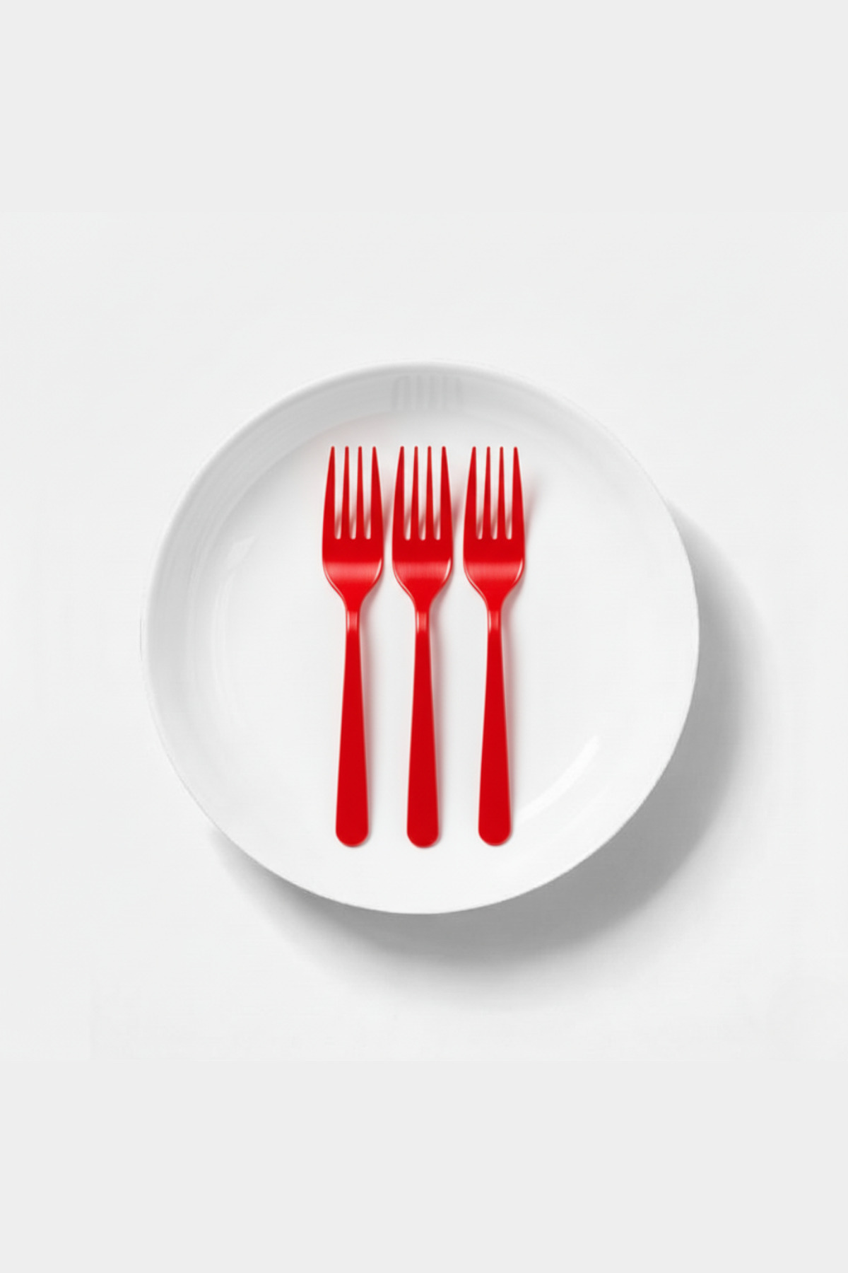 LOLLY PARTY 25 Adet Kırmızı Renk Plastik Çatal