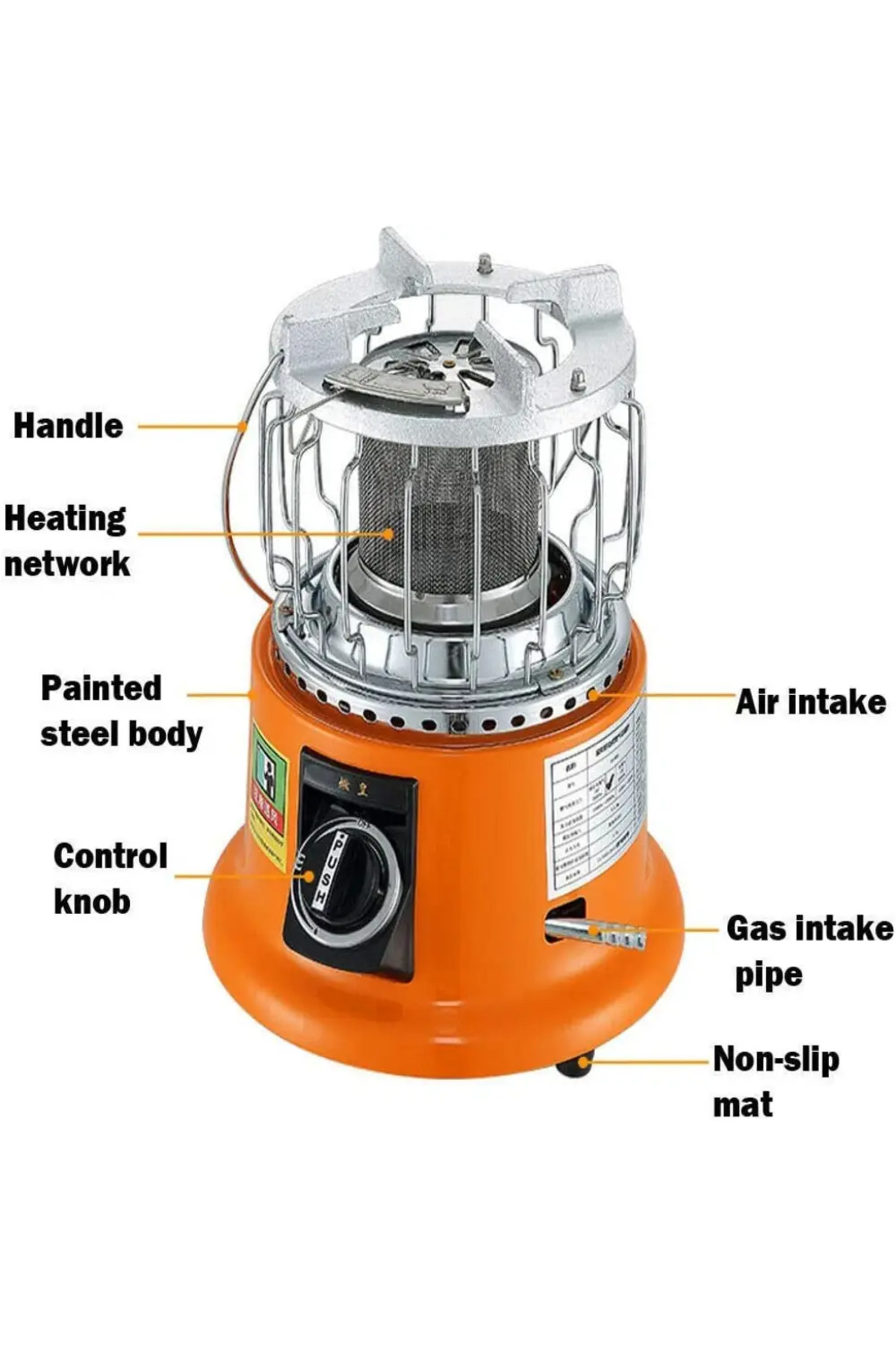 دفاية غاز 2 في 1 ( تدفئة + طبخ\تسخين) محمول لسطح المكتب والمنزل والتخييم