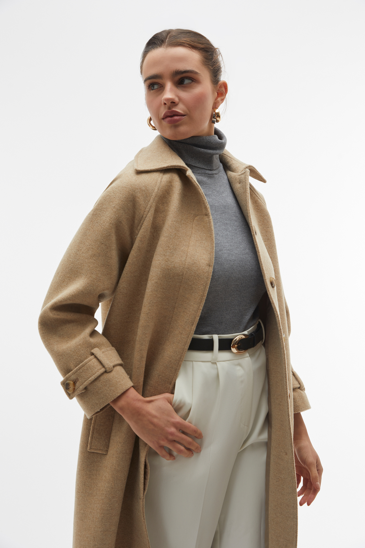 Mudo  YÜN KARIŞIMLI UZUN KAŞE KABAN - Görsel 4