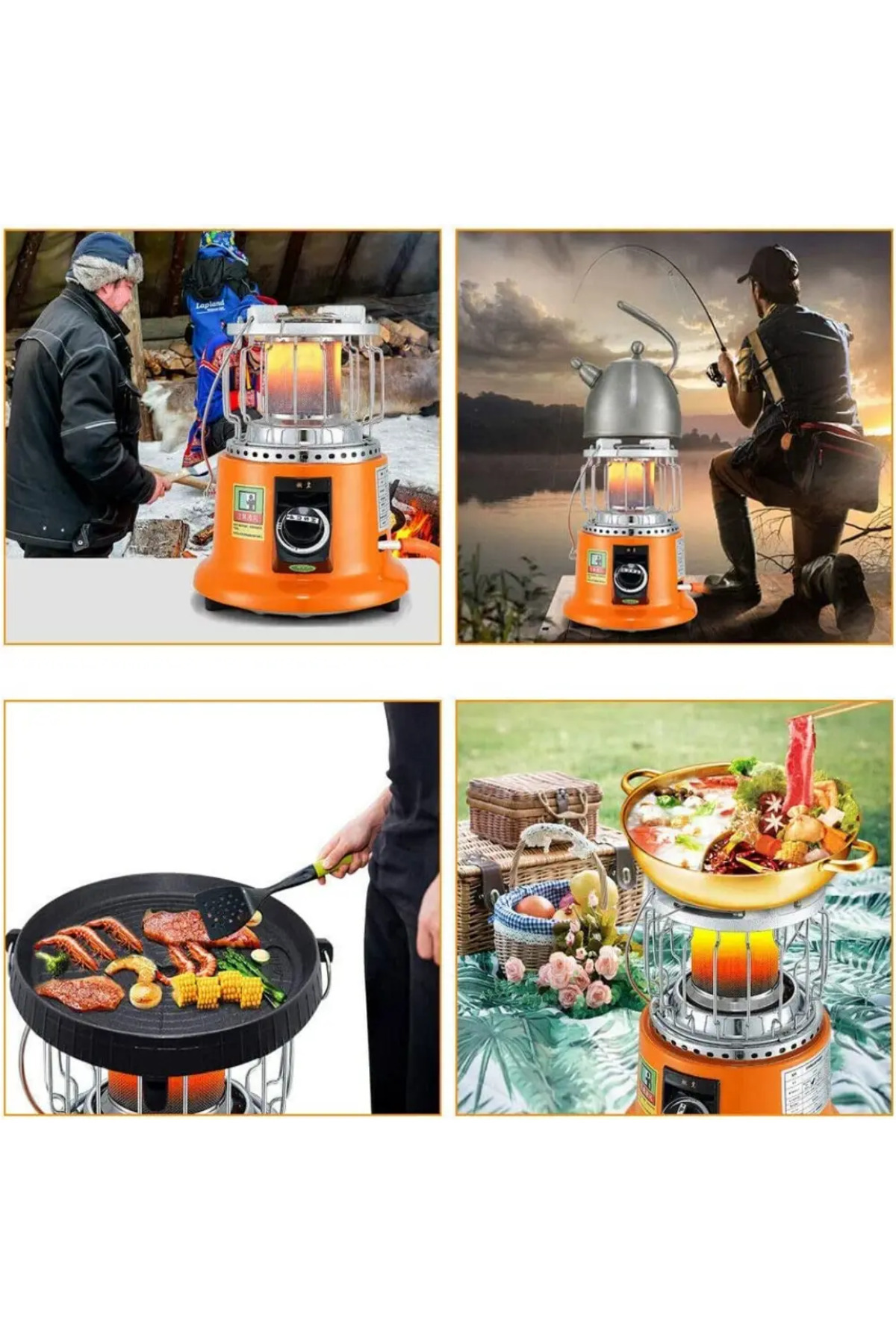 دفاية غاز 2 في 1 ( تدفئة + طبخ\تسخين) محمول لسطح المكتب والمنزل والتخييم