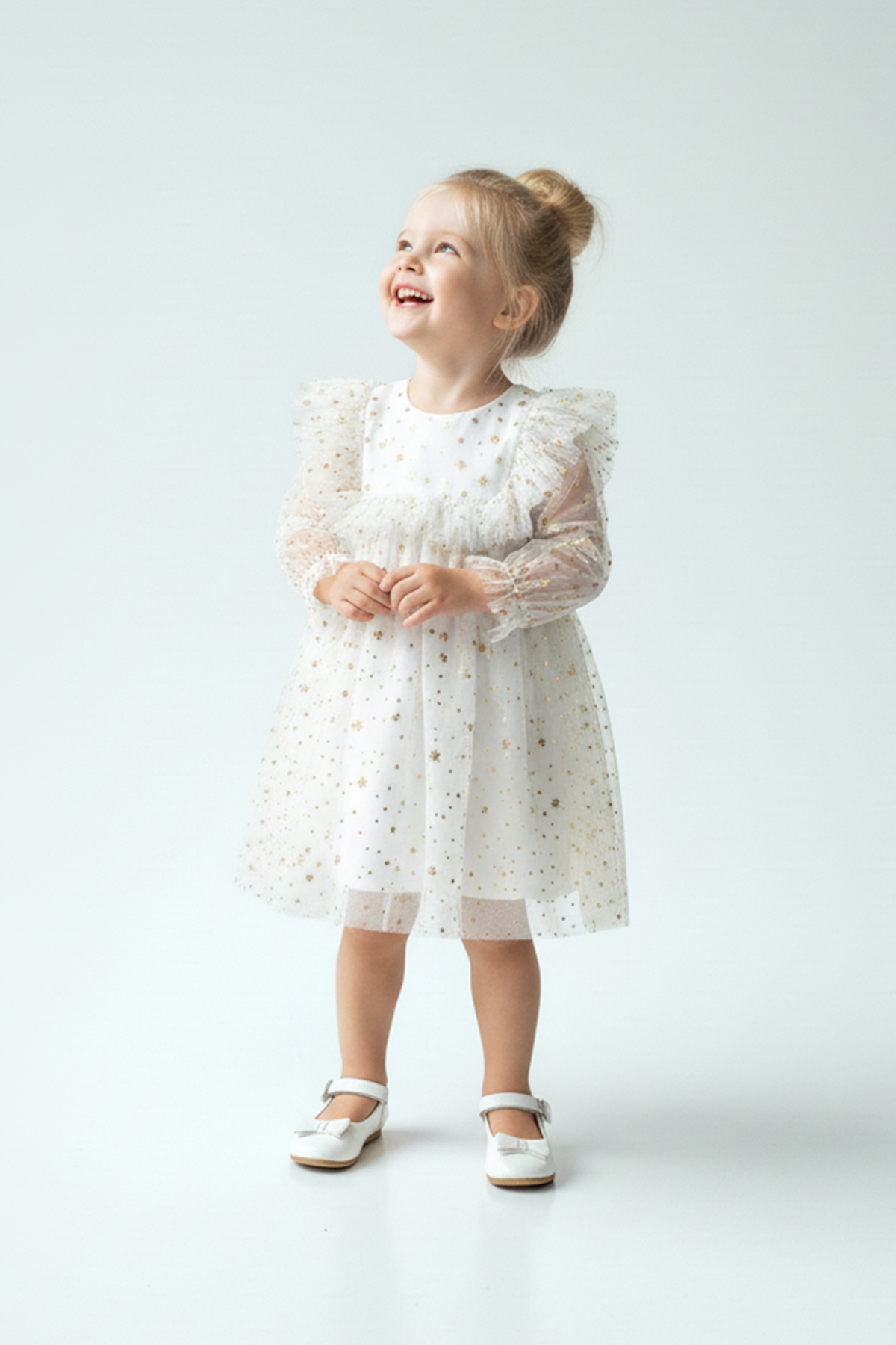 Baby Animals Kız Bebek Elbise Kız Çocuk Elbise Doğum Günü Parti Düğün Elbise Uzun Kollu Astarlı Elbise fotoğrafı 6 (önizleme)