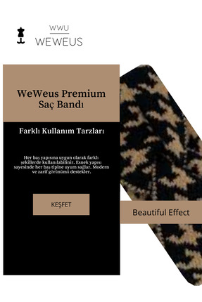Weweus Siyah Açık Kahve Kışlık Premium Kadın Saç Bandı