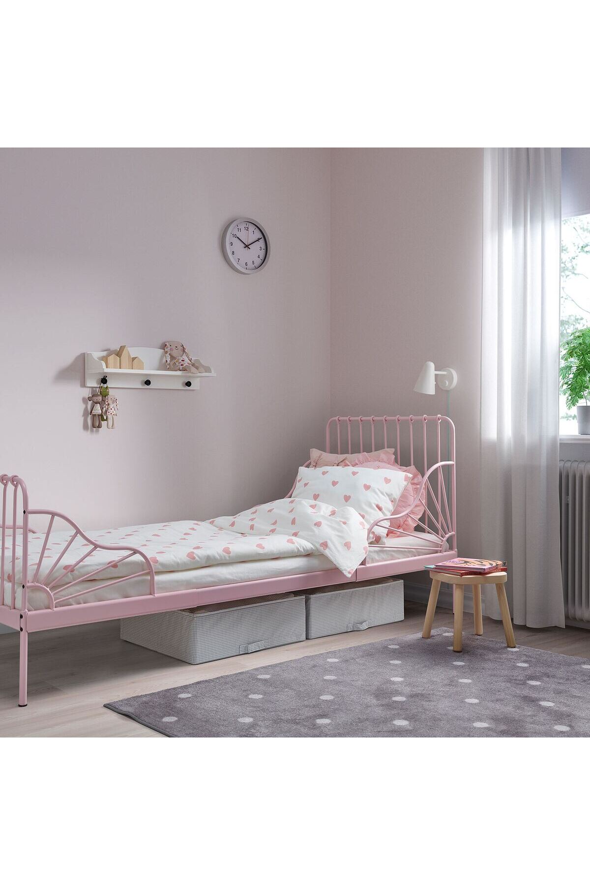 hobiurun Uzayabilen çocuk karyolası, açık pembe, 80x200 cm fotoğrafı 3 (önizleme)