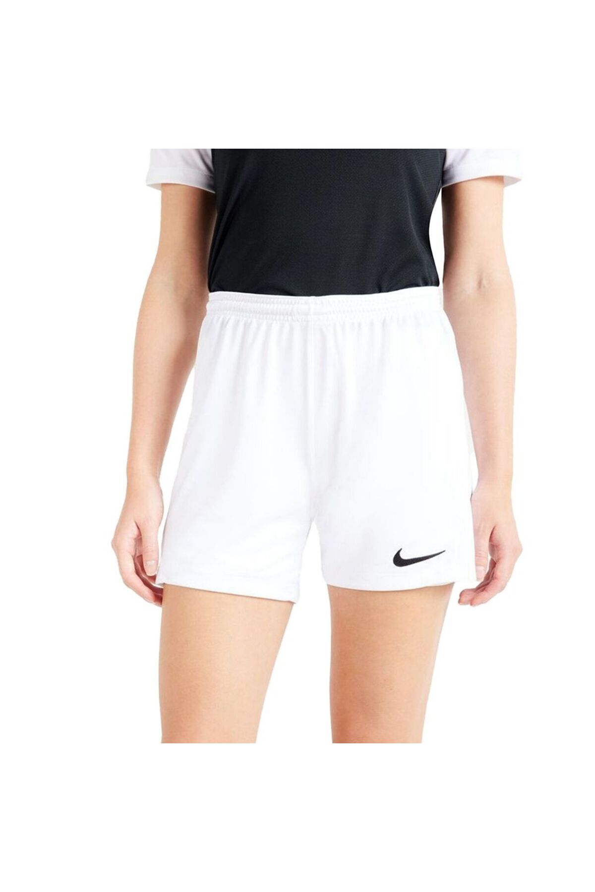 white nike shorts with black trim