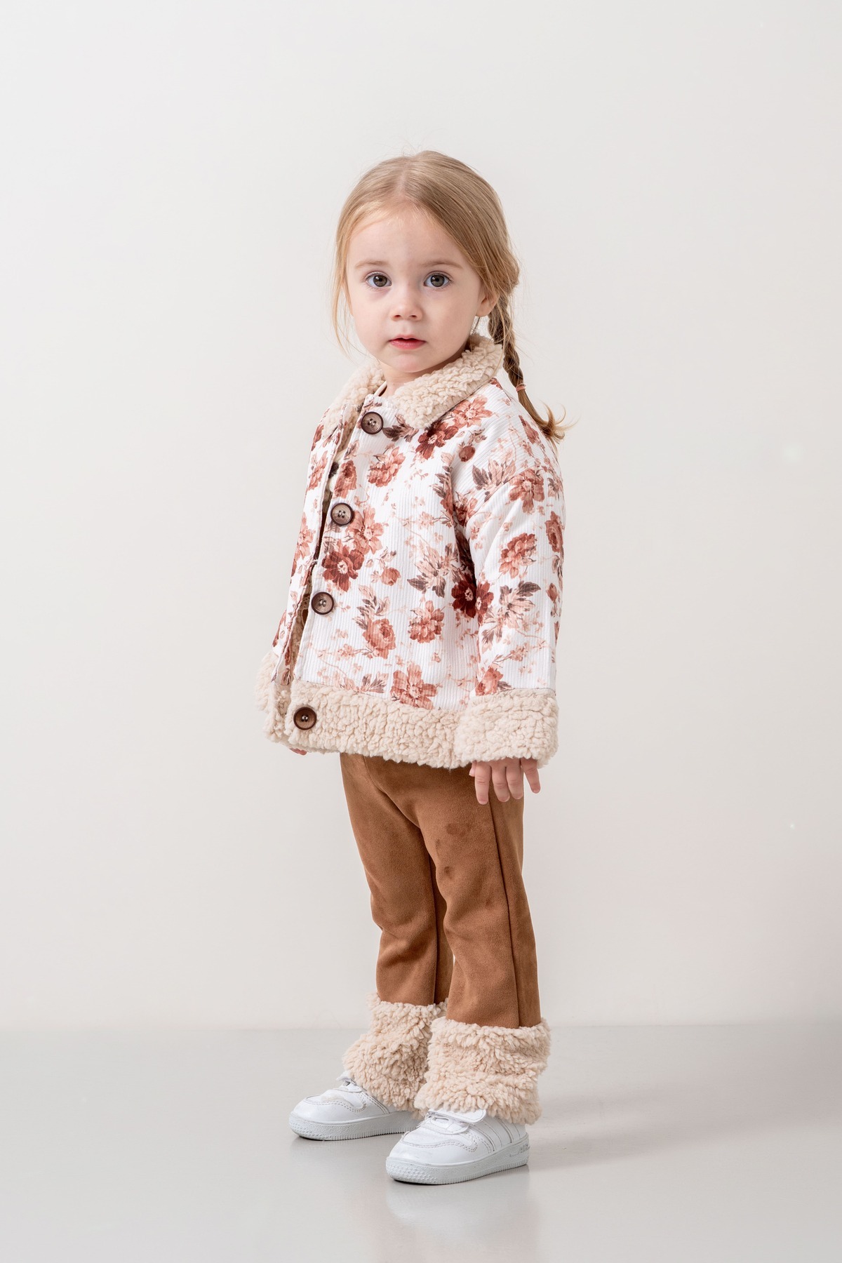 JNF kids Kız Bebek & Çocuk İçi Peluş Ceketli Pantolon 3^lü Takım fotoğrafı 2 (önizleme)