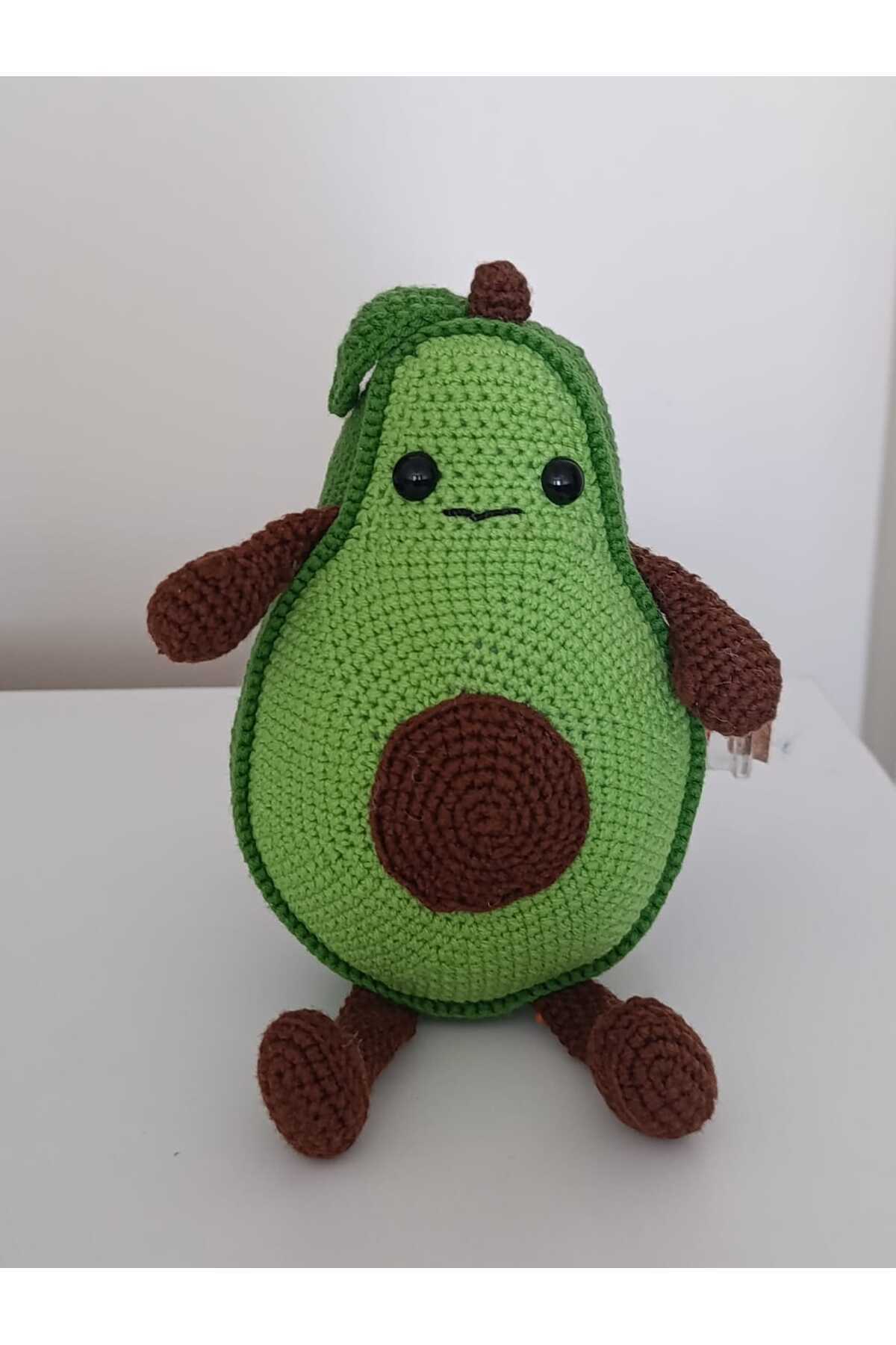 Masal Gurumi Amigurumi Mutlu Avakado Uyku Arkadaşı Organik Oyuncak