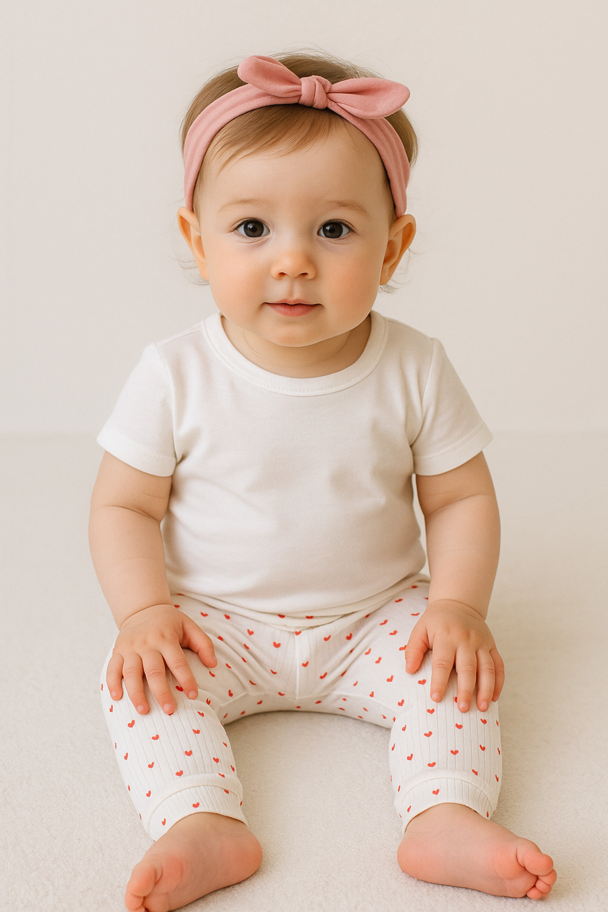 % 100 Pamuklu Kalp Figürlü Bebek Tayt