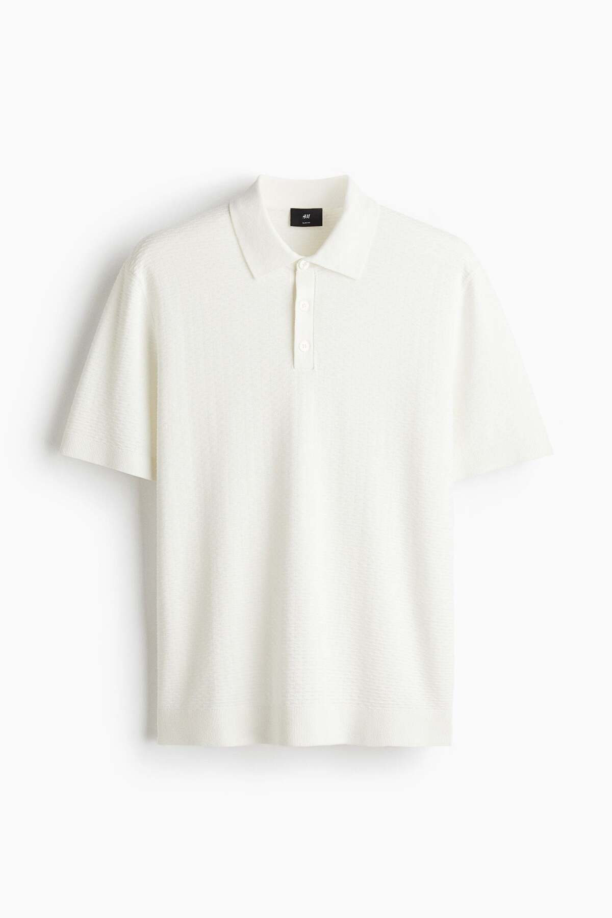 H&M Slim Fit Textured polo shirt